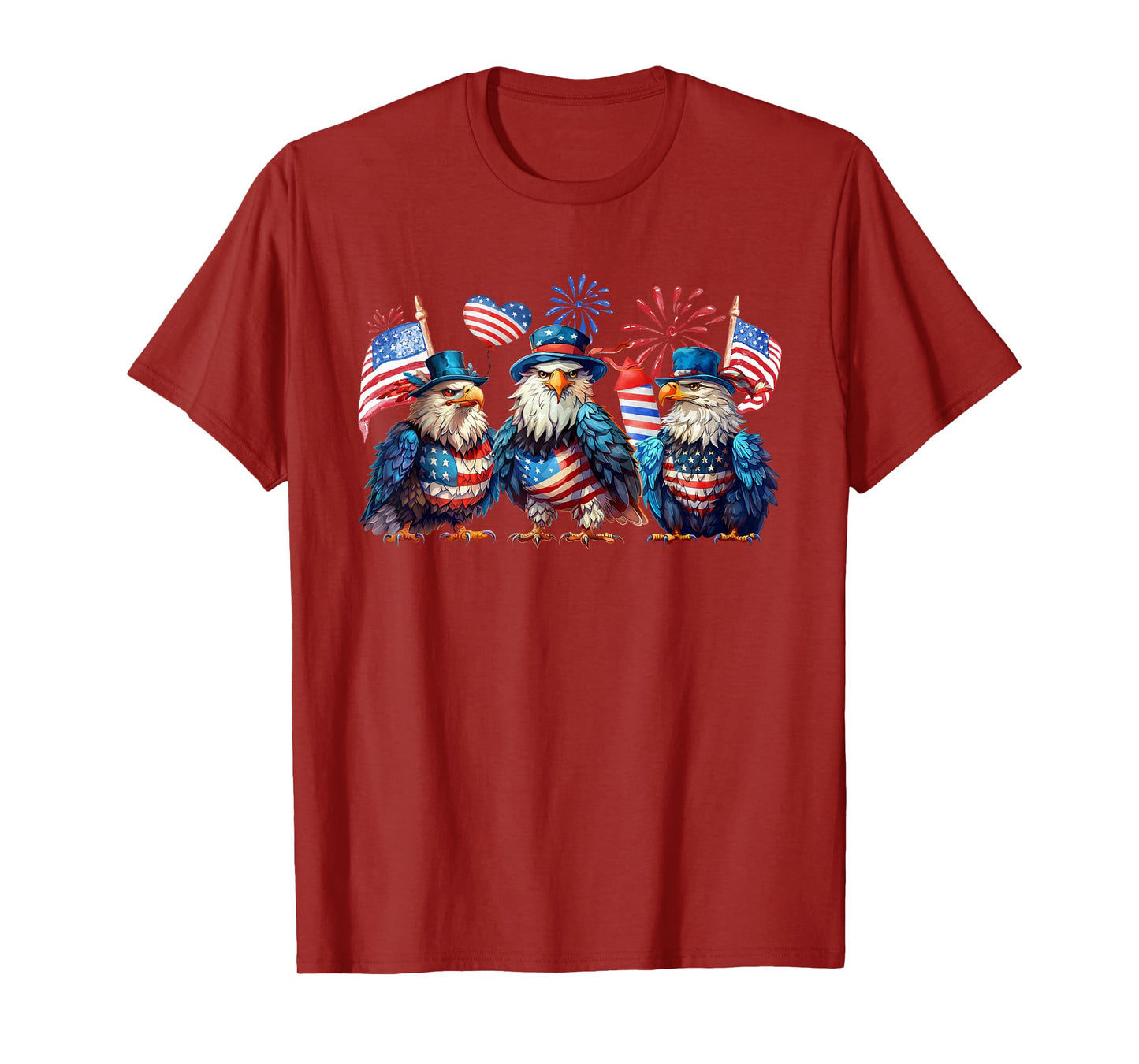 Funny 4th Of July Eagle Patriotic USA American Flag T-Shirt
