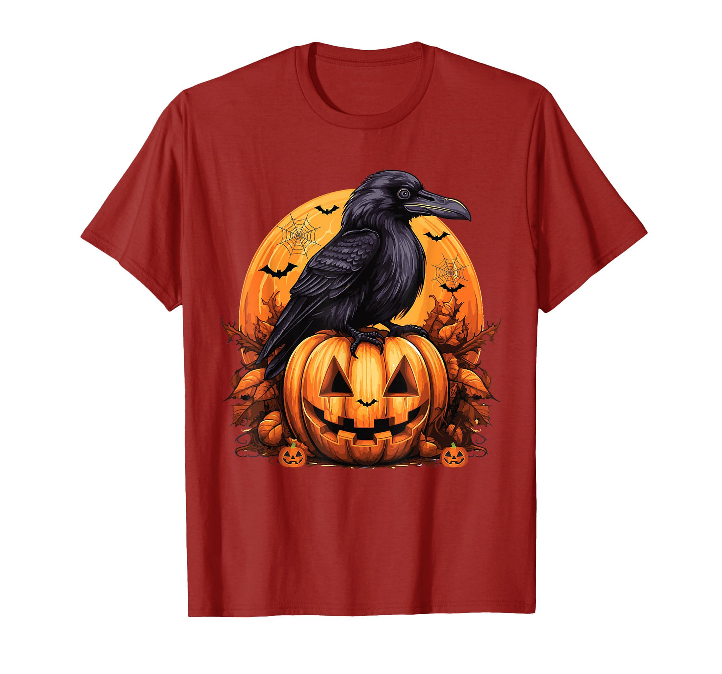Crow Bird on Pumpkin Crow and Jack o lantern Halloween Party T-Shirt