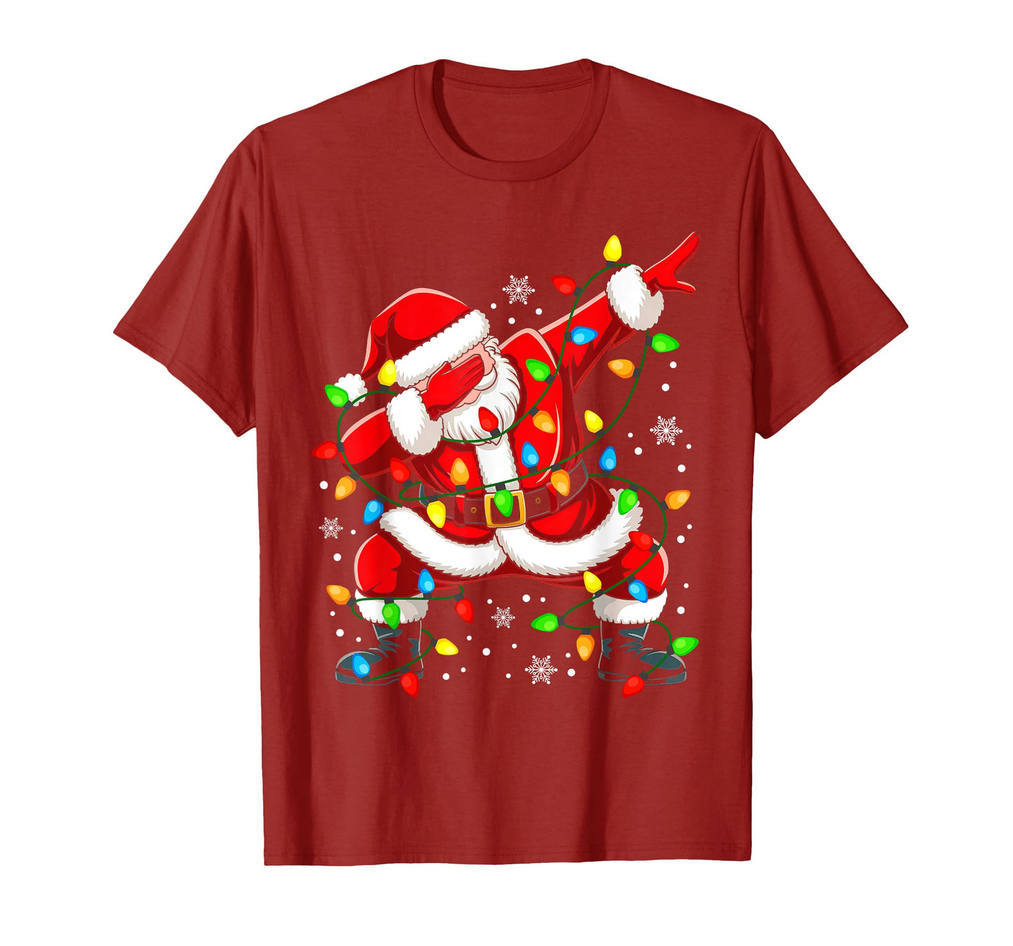 Boys Santa Shirt For Kids Toddler Funny Christmas Lights T-Shirt