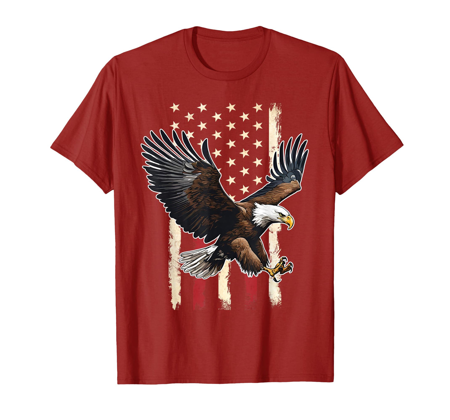 Vintage Bald Eagle American flag 4th Of July Boys Patriotic T-Shirt