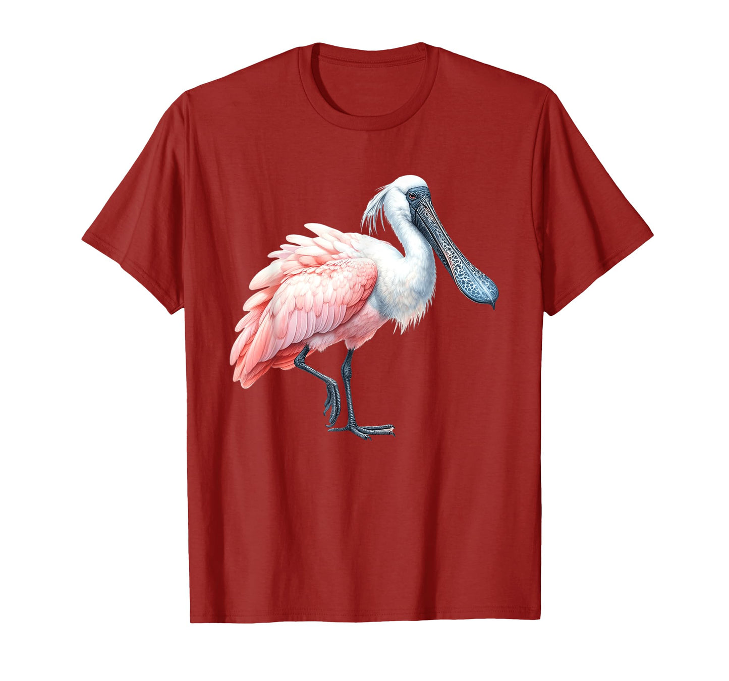 Urban Empyre Unisex Kids Roseate Spoonbill Bird T-Shirt, Black, Small, Short Sleeve, Polyester 100%