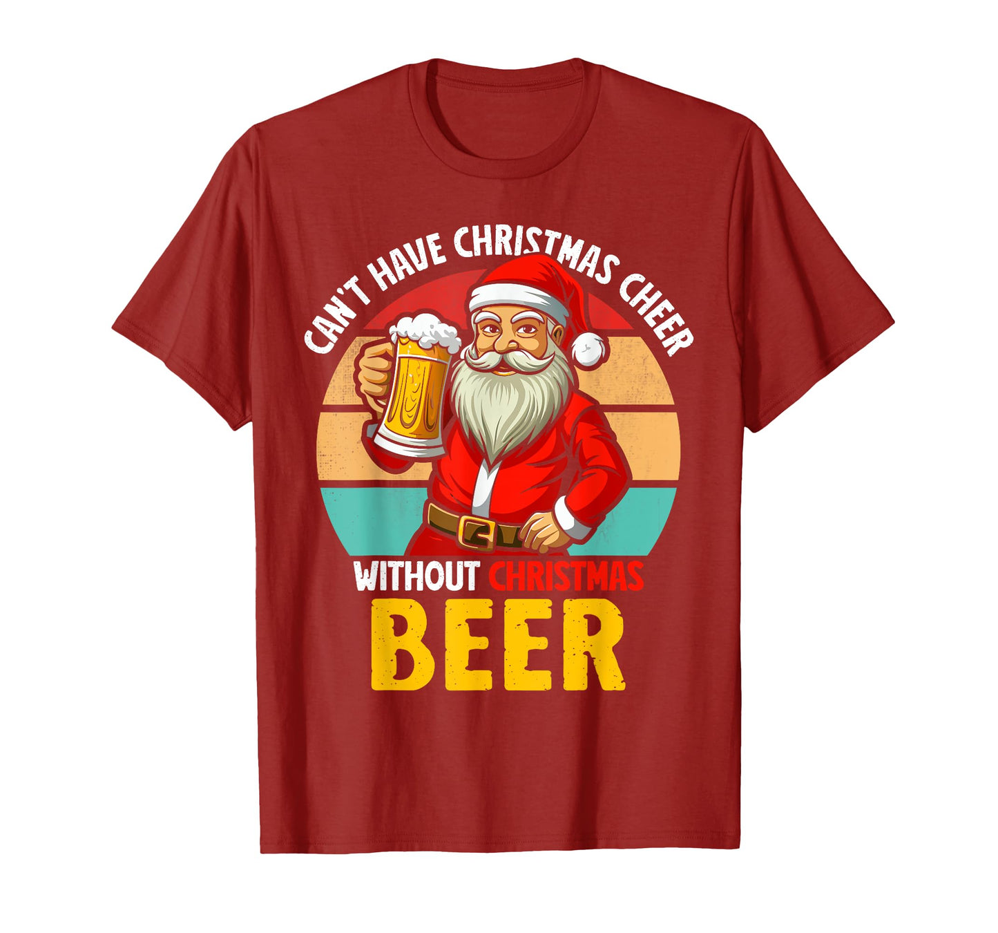 Santa Claus Christmas Beer Drinking Funny 2024 Xmas Party T-Shirt