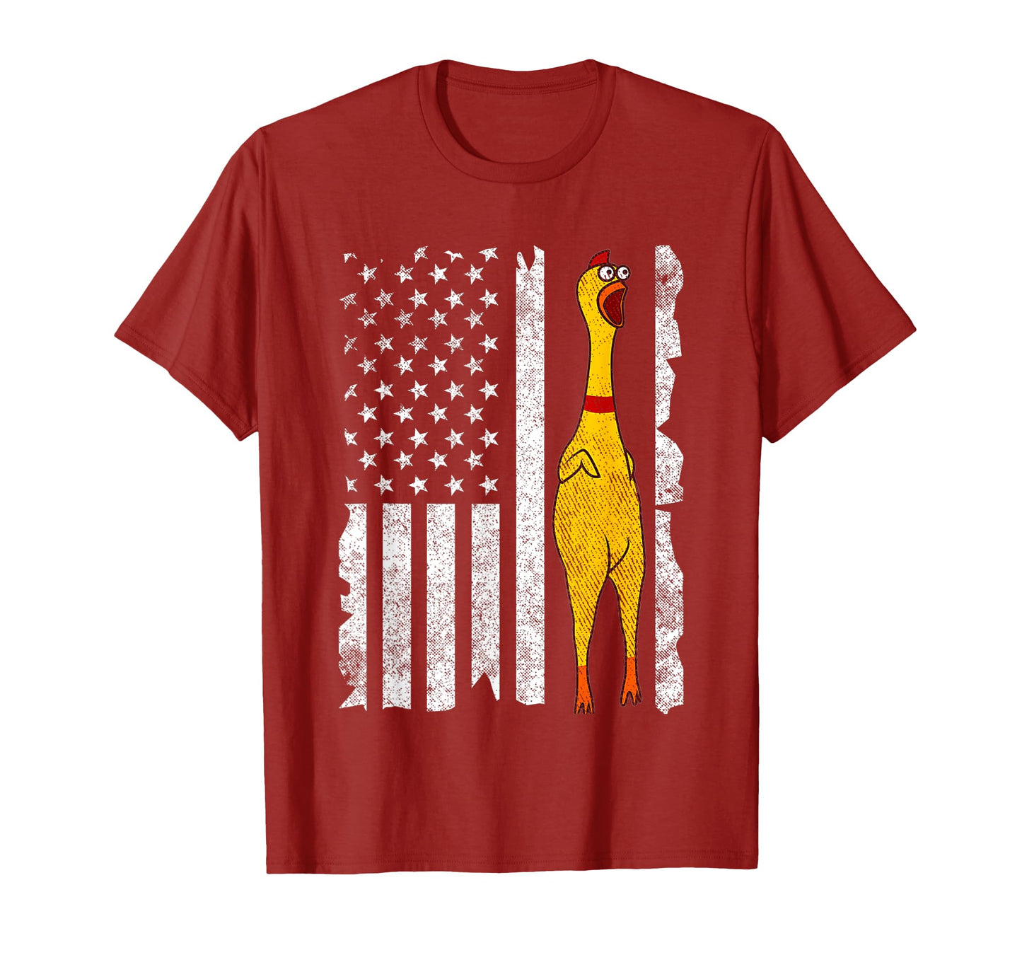 Funny Rubber Chicken Vintage American US Flag Men & Women T-Shirt