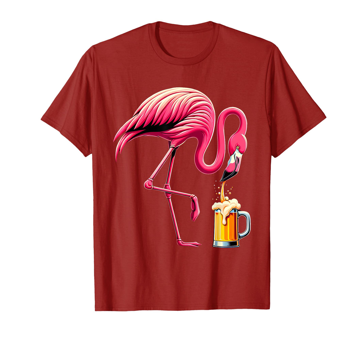 Funny Flamingo Drinking Beer Party Flamingo Lover Womens T-Shirt