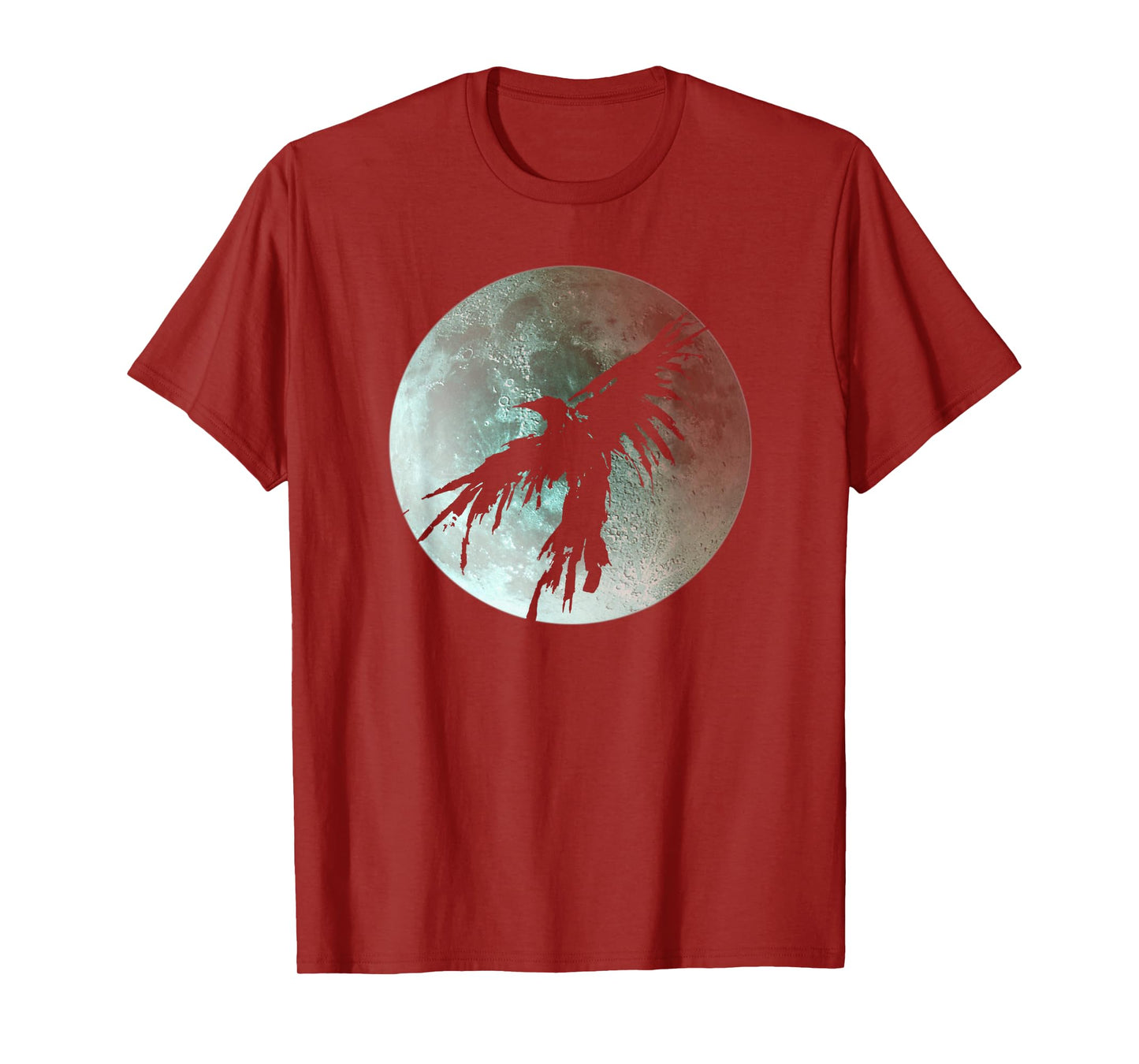 Crow Raven Distressed Flying Bird Full Moon Raven Crow T-Shirt