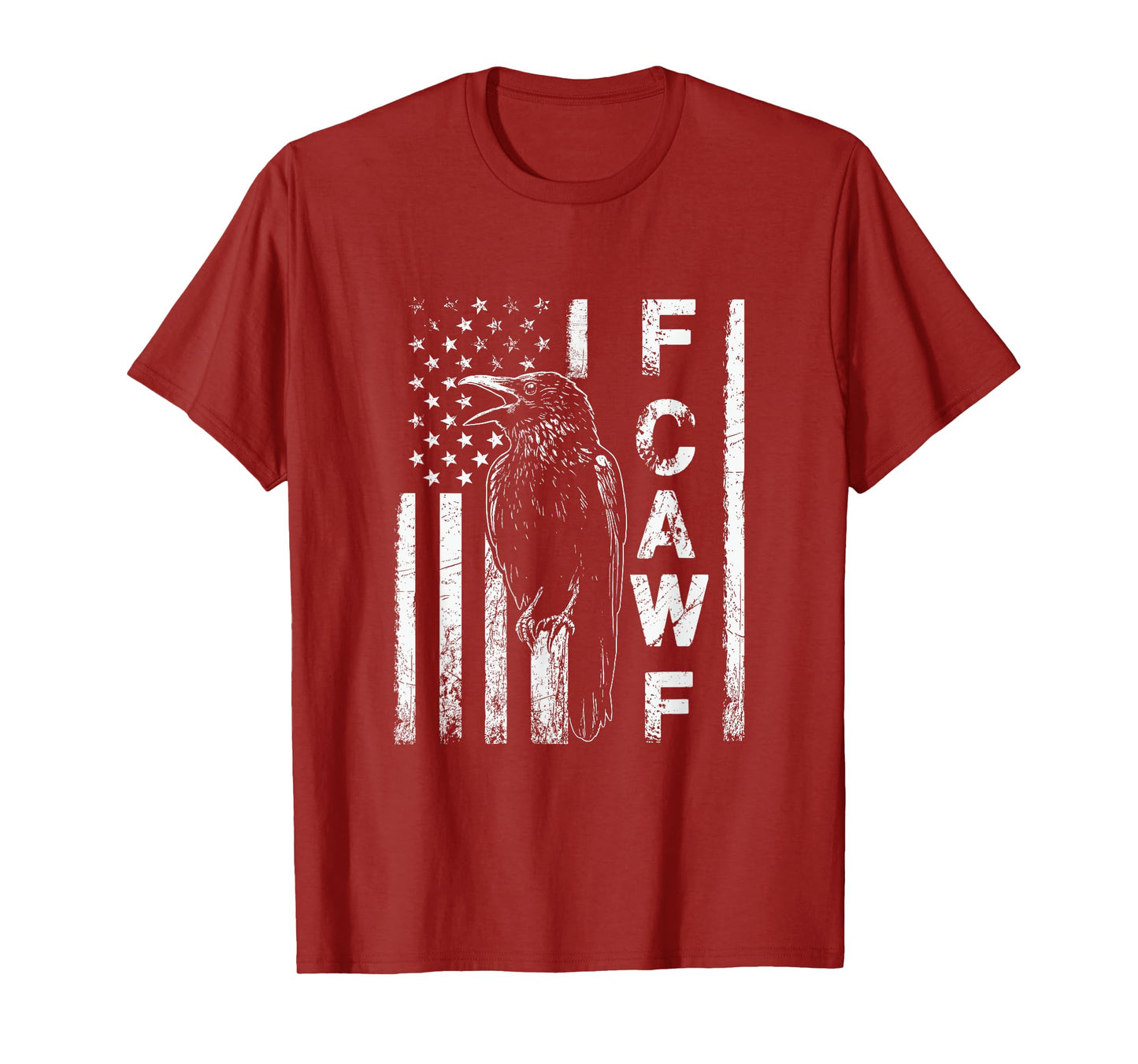Funny F CAW F Crow with USA flag T-Shirt
