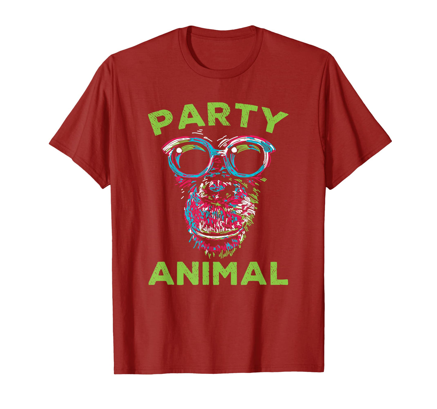 Cute Chimpanzee Party Animal Lover Colorful Monkey T-Shirt