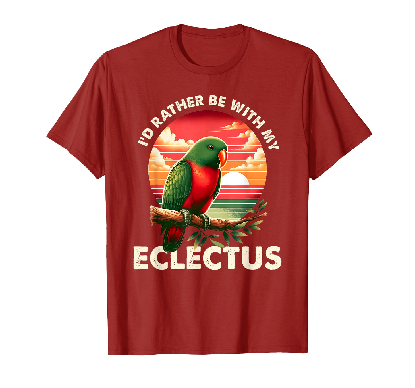 Parrot Vintage I'd Rather Be With My Eclectus Parrot Bird T-Shirt
