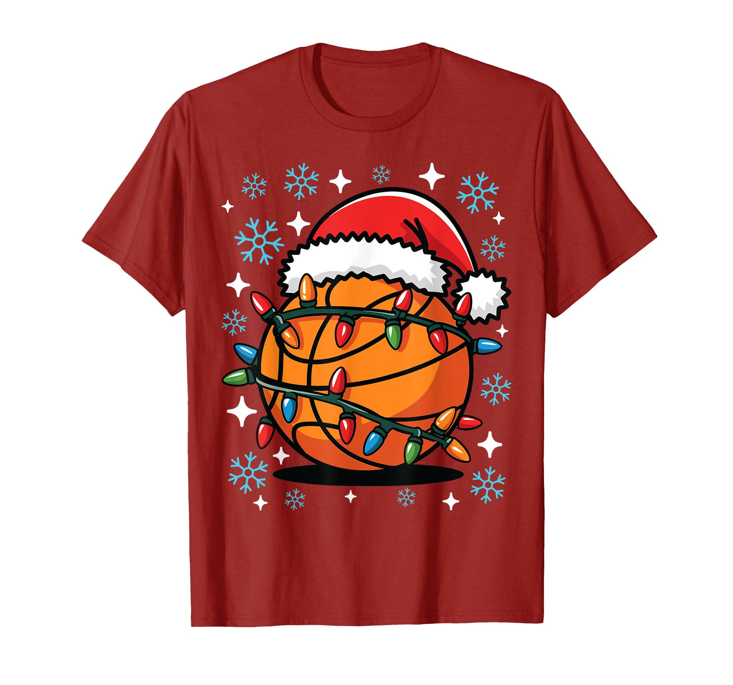 Basketball Player Xmas Santa Hat Basketball Christmas Funny T-Shirt
