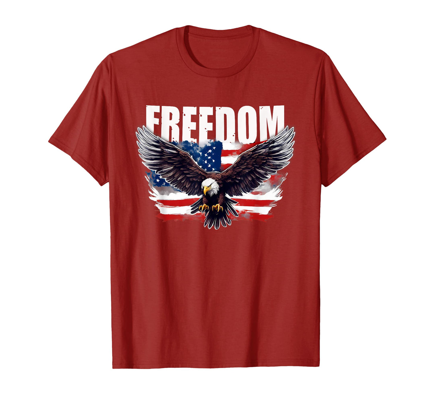 Patriotic USA American Flag and Eagle FREEDOM 4th of July T-Shirt