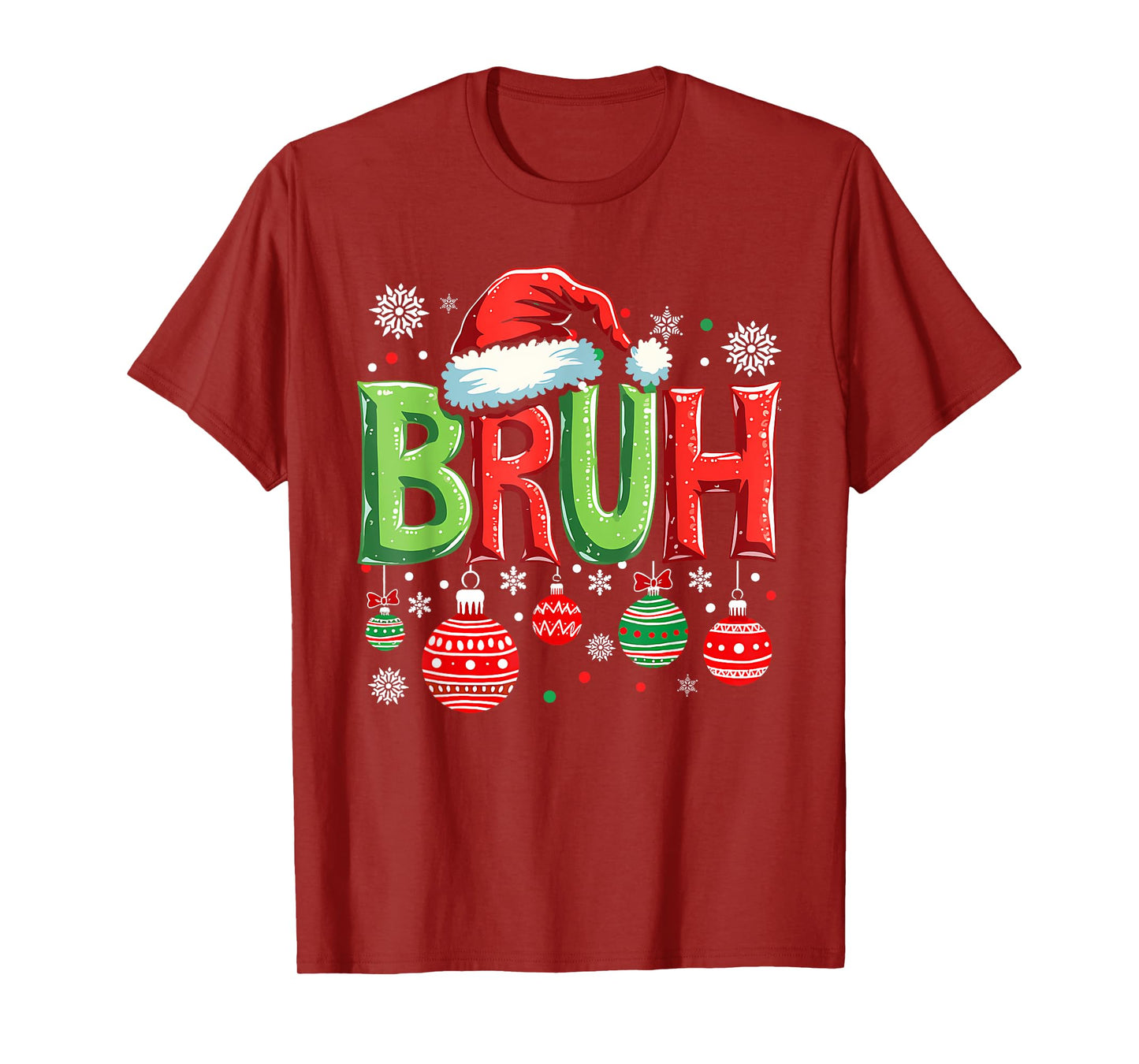 Christmas Bruh Meme Funny Saying Bro Greeting Teens Boy Girl T-Shirt