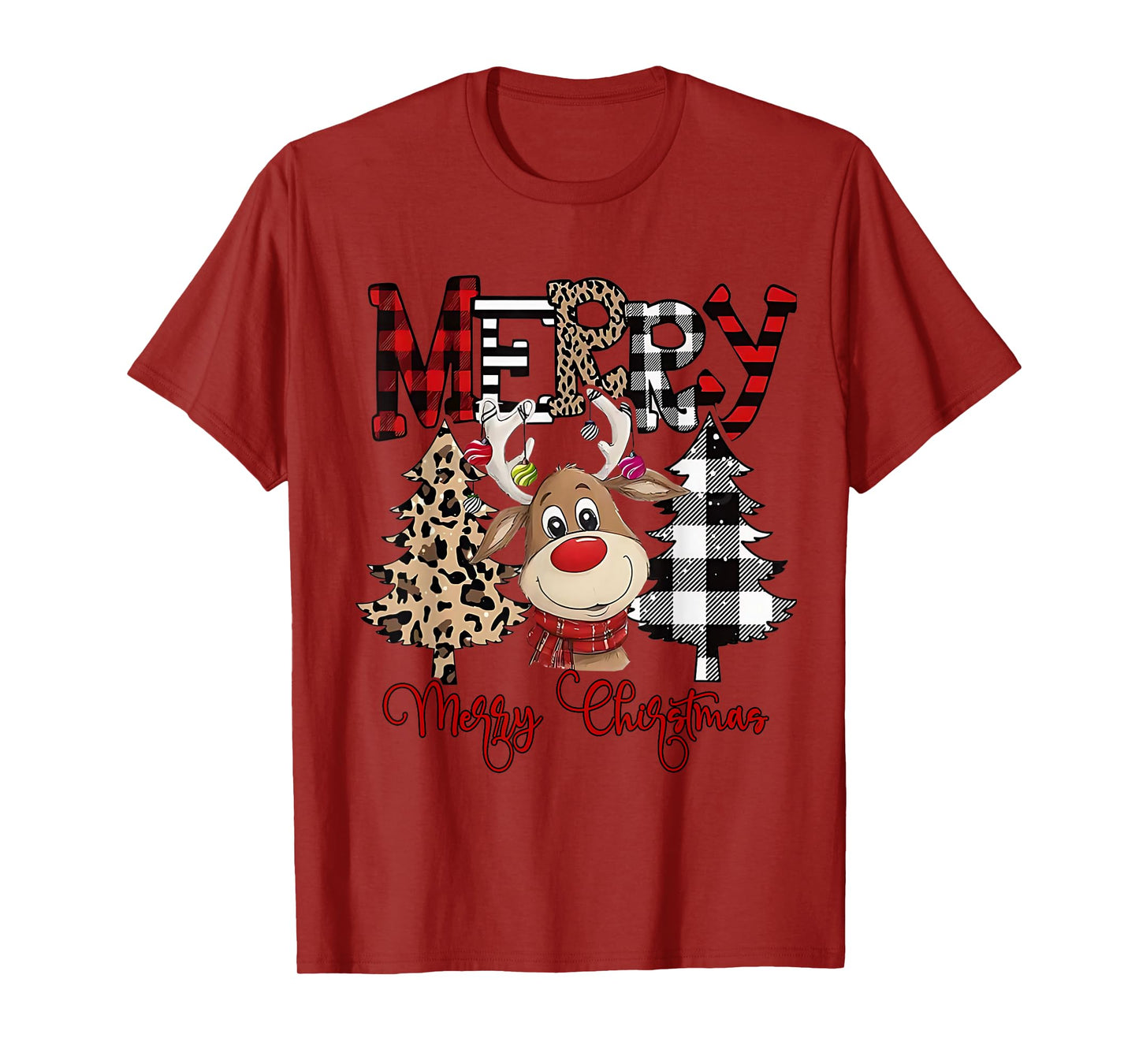 Funny Christmas t-shirt Cartoon Cute Reindeer t-shirt T-Shirt