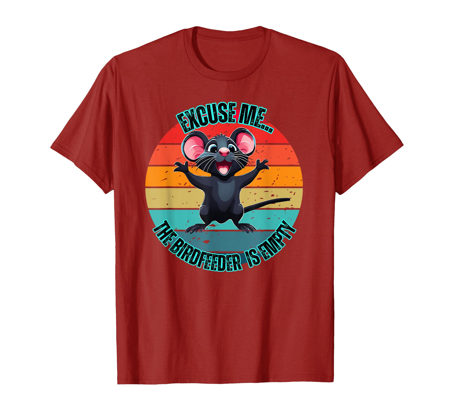 Funny Adorable Bird Feeder Empty Mouse Rat Wildlife Sunset T-Shirt
