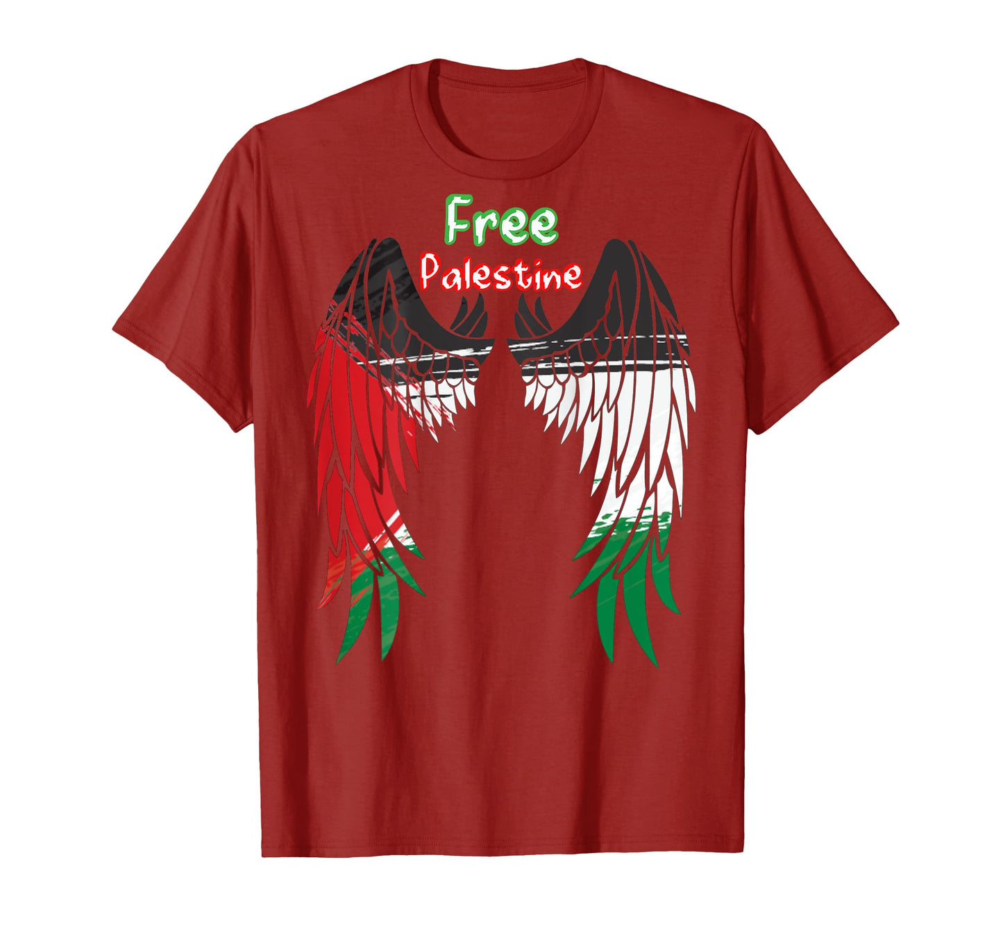 Palestine Flag Dad On Back Side Palestinian Angel Kids Wings T-Shirt