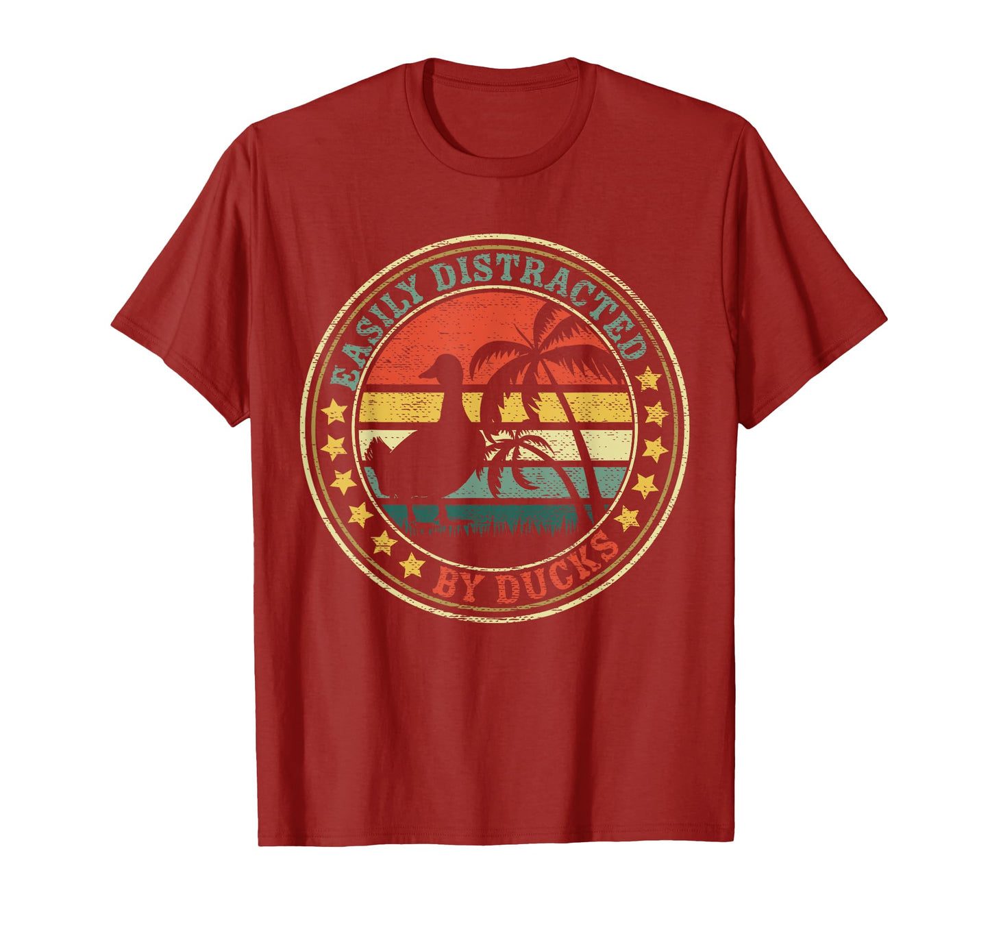 Retro Easily Distracted By Ducks Funny Vintage Style Saying T-Shirt
