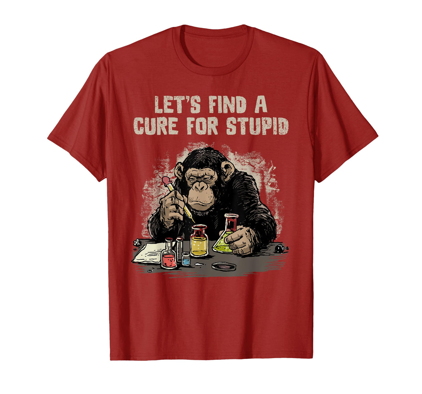 Funny Monkey Shirt Let's Cute Stupid People Lab Science T-Shirt