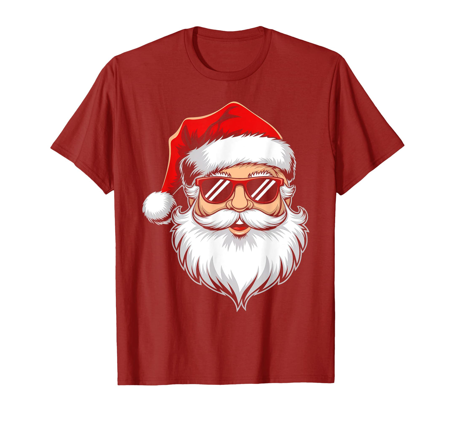 Mens Santa Shirt Boys Retro Sunglasses Christmas Santa Face T-Shirt