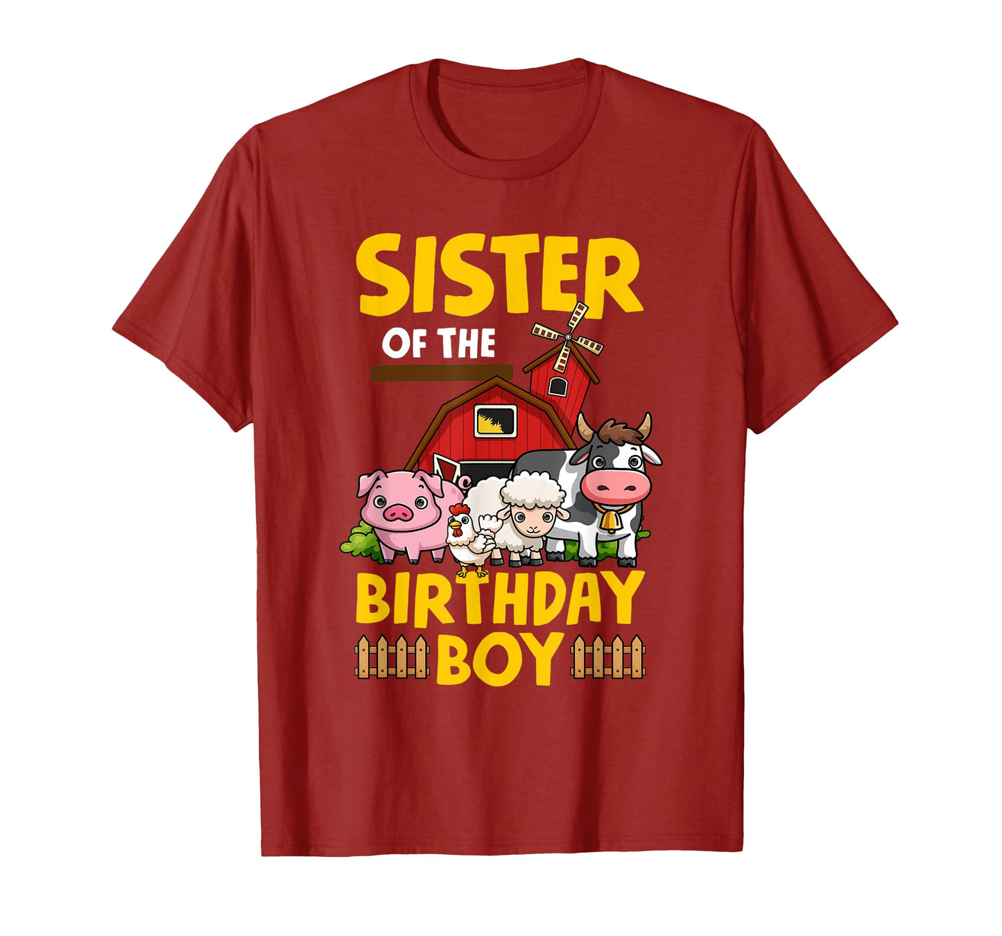 Sister Of The Birthday Boy Farm Animals Barnyard Party T-Shirt