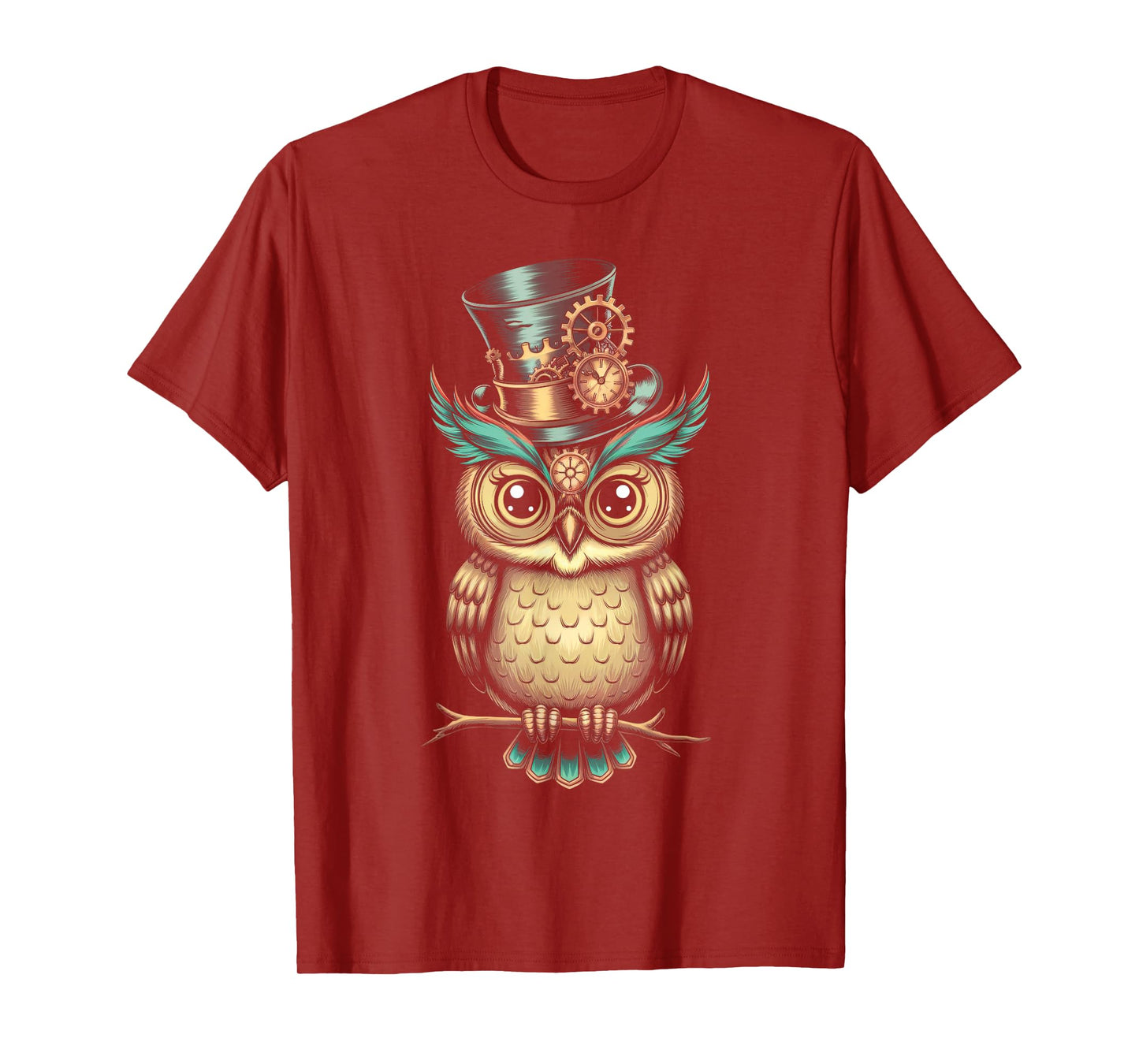 Steampunk Bird Owl Retro T-Shirt