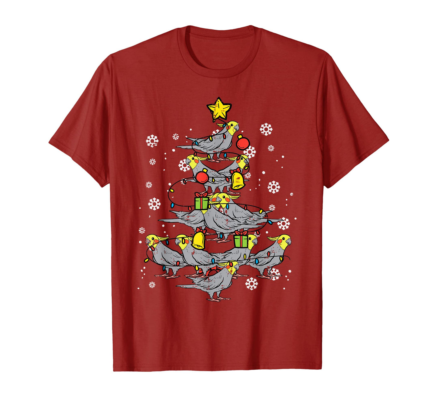 Cockatiel Christmas Tree Bird Cute Xmas Animal Men Women T-Shirt