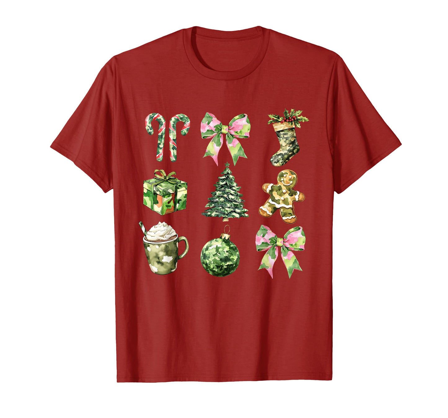 Camo Print Christmas Trees With Camouflage Print Xmas T-Shirt