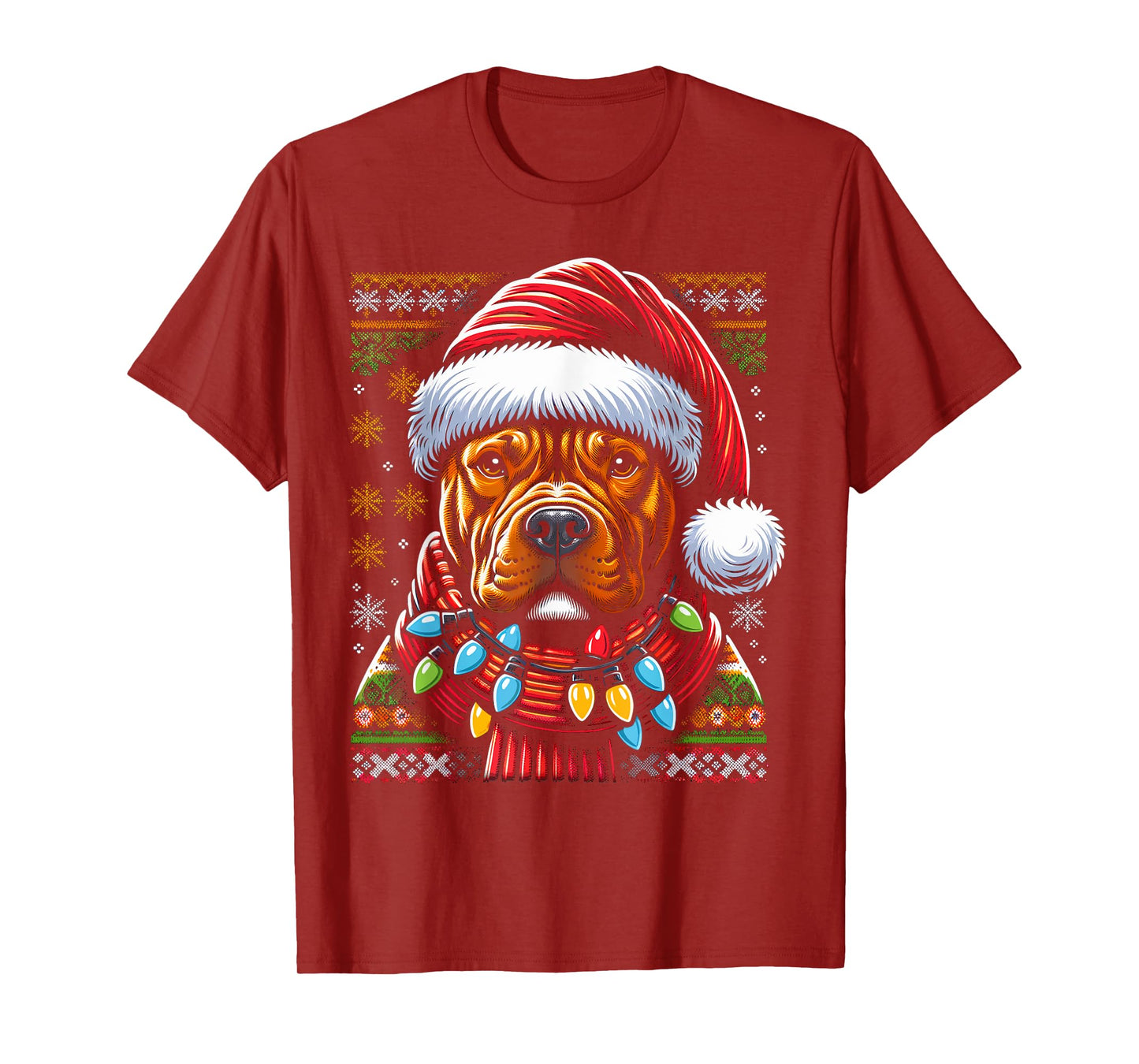 Christmas Pit bull Xmas Pit Bull Mom Dog Lover Santa Womens T-Shirt