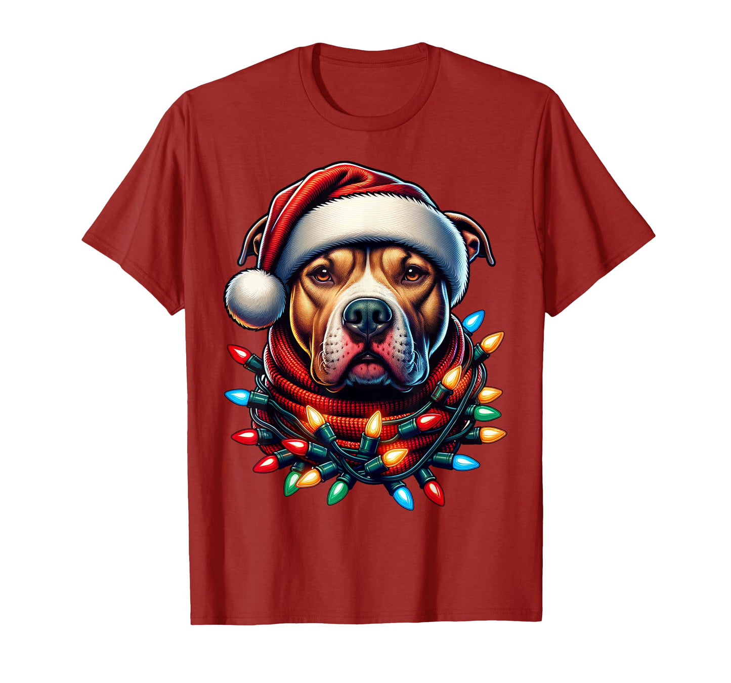 Christmas Pit bull Xmas Pit Bull Mom Dog Lover Santa Womens T-Shirt