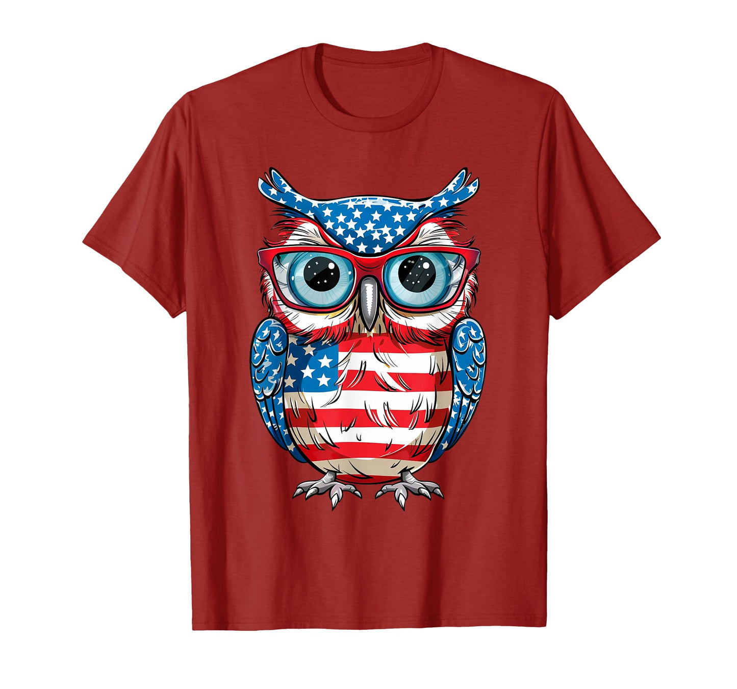 Owl American Flag 4th of July Day Animal Owl Gifts for Women T-Shirt