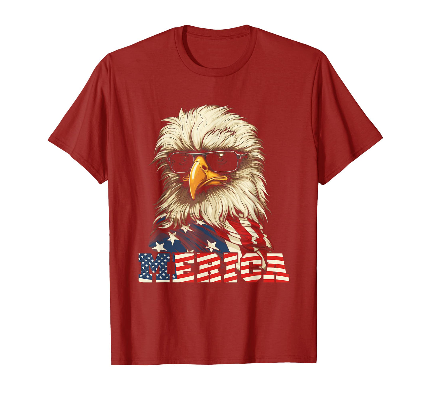 Merica USA American Flag Patriotic 4th of July Bald Eagle T-Shirt