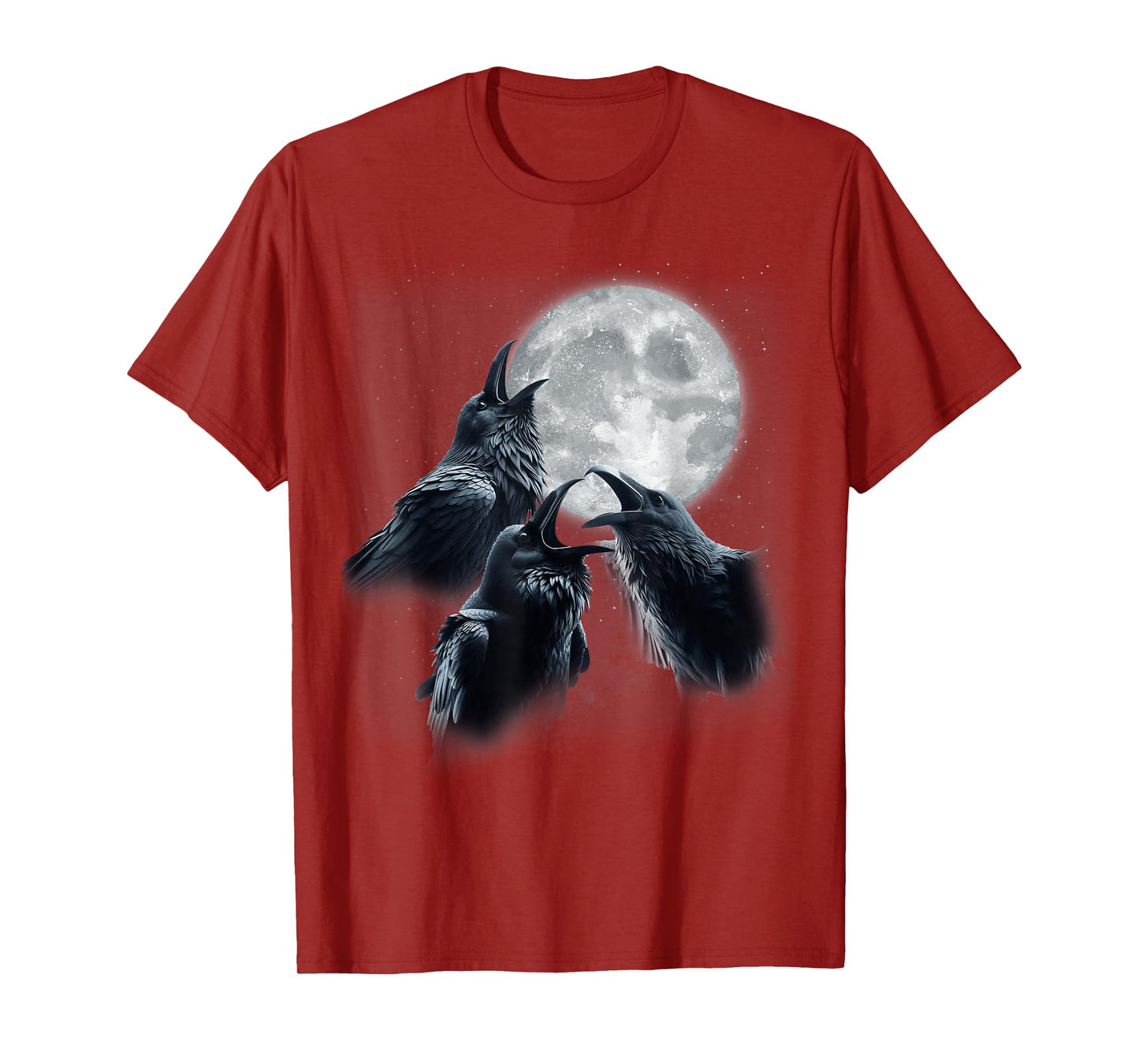 3 Black Raven Howling At The Moon Funny Crow Raven Bird Kids T-Shirt