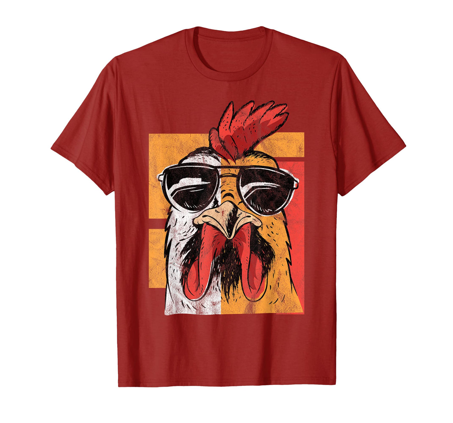 Cool Rooster Wearing Sunglasses Retro Vintage Chicken Tee T-Shirt