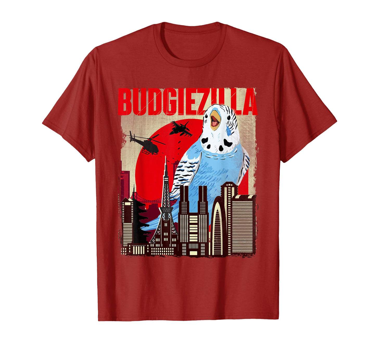 Budgiezilla - Parakeet Budgie Budgerigar Bird Lover T-Shirt