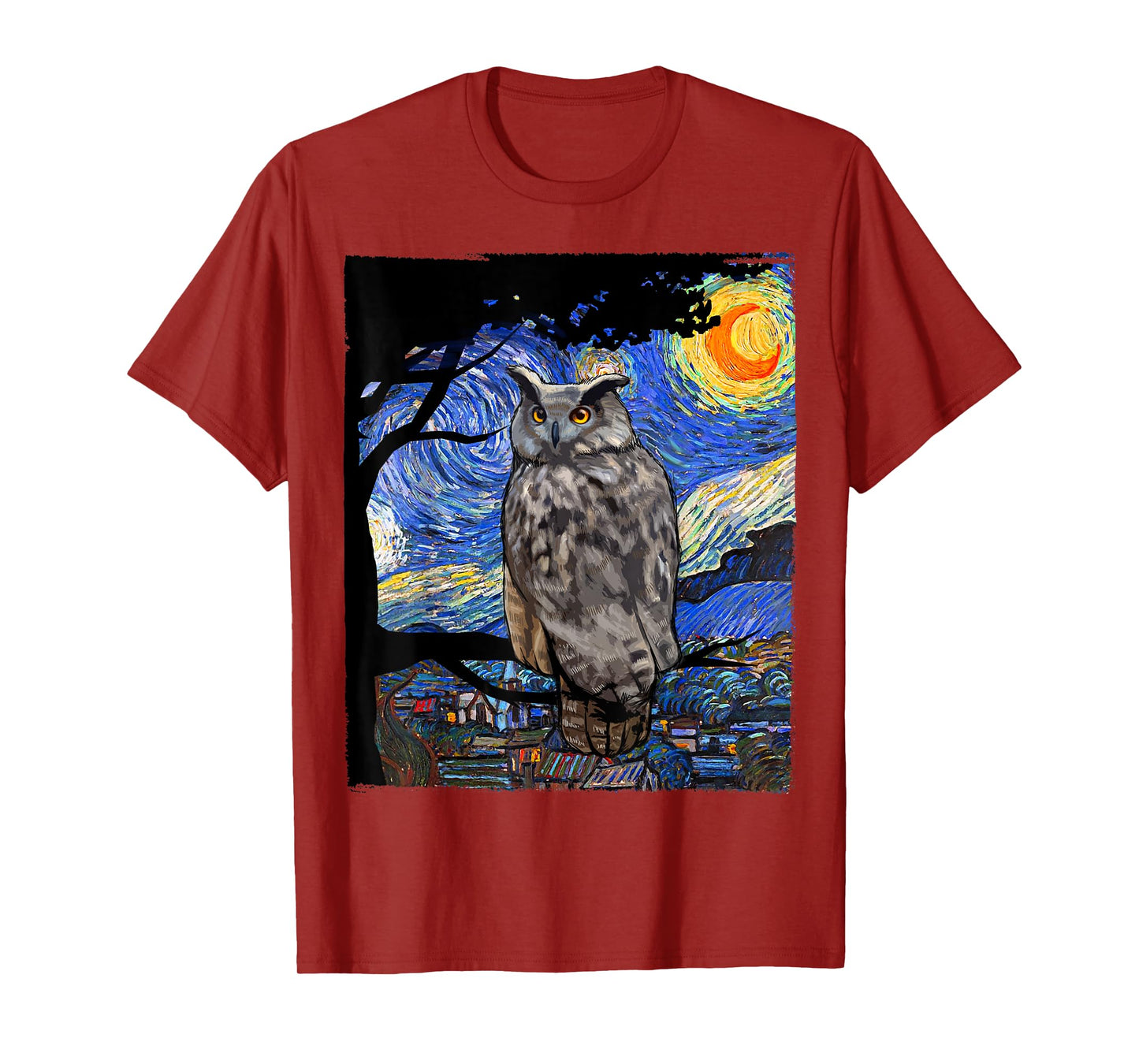 Owl Lover, Bird Lover Art, Owl Starry Night, Owl T-Shirt