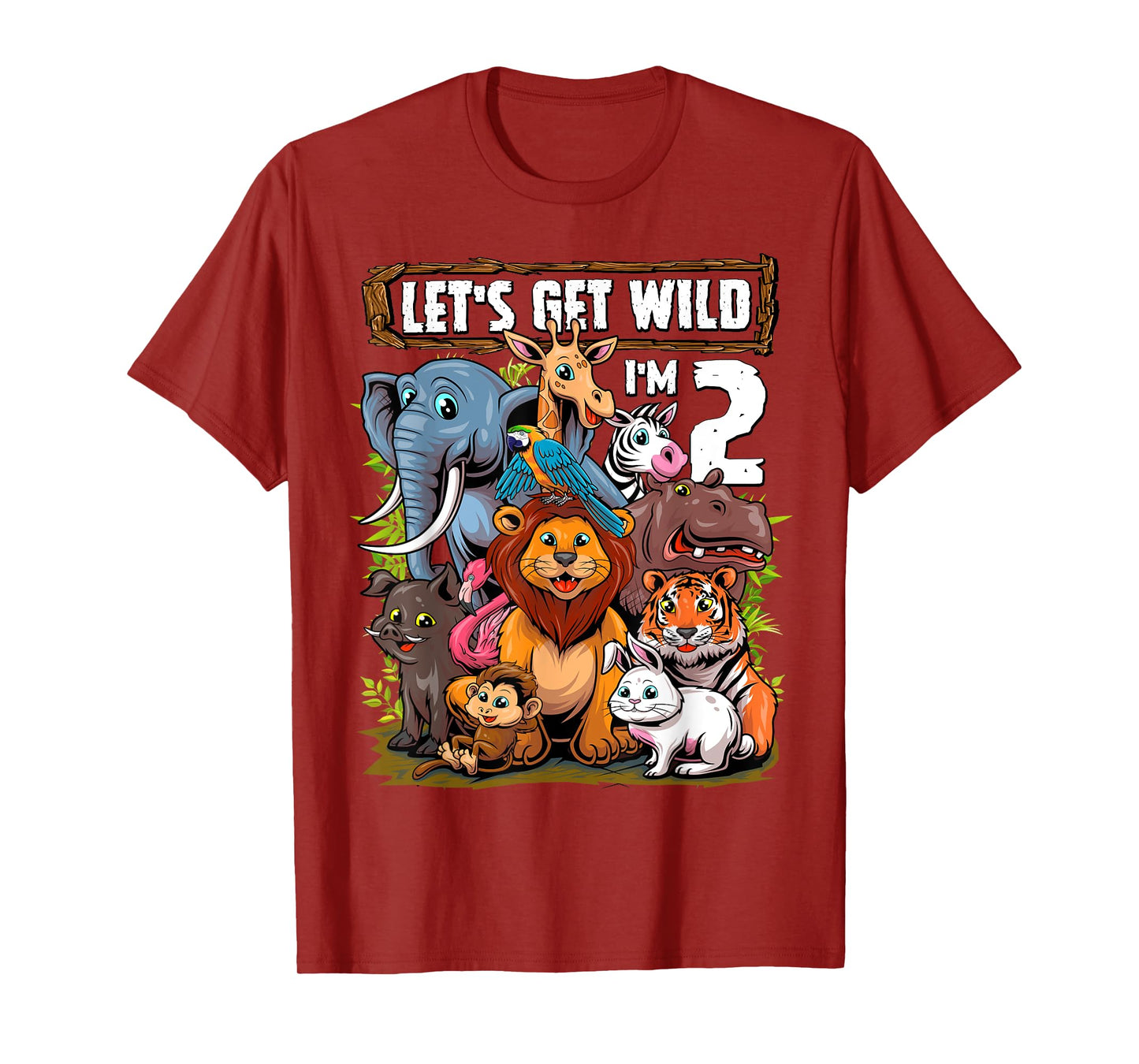 2 Year Old Zoo Birthday Safari Jungle Animals 2nd Birthday T-Shirt