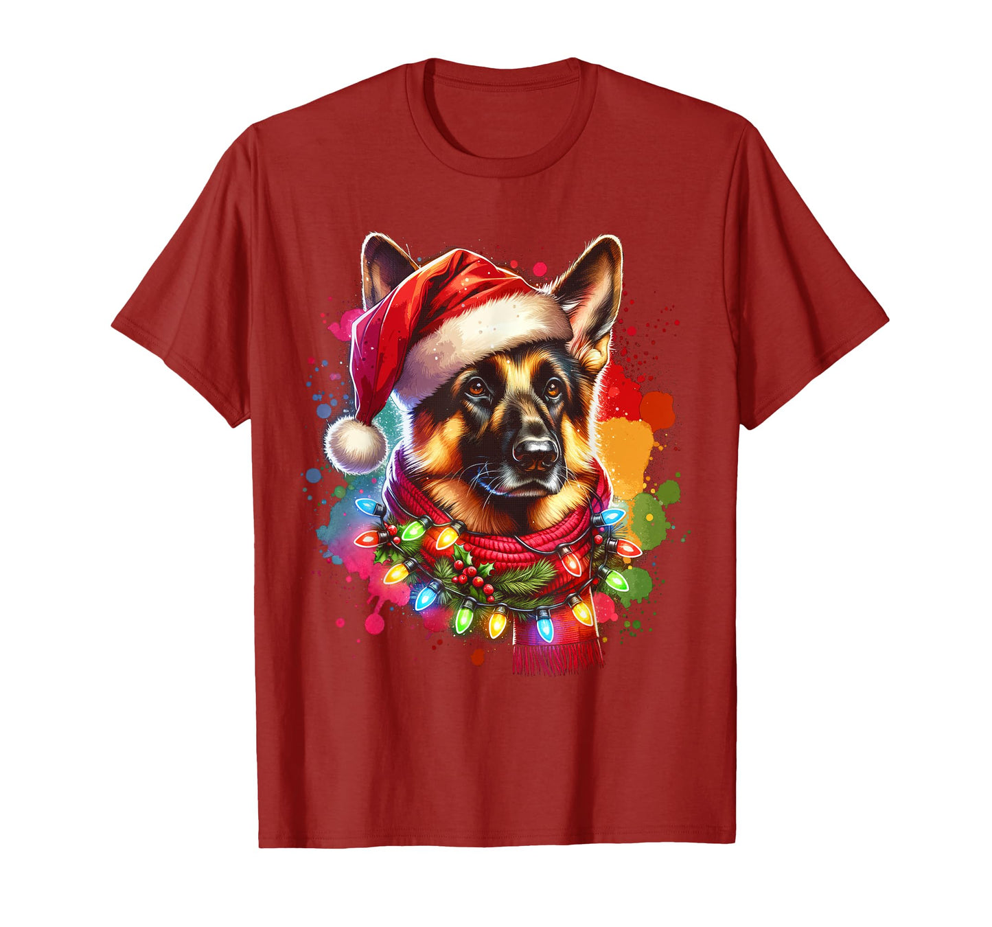 Christmas German Shepherd Xmas Shepherd Mom Dog Lover Womens T-Shirt