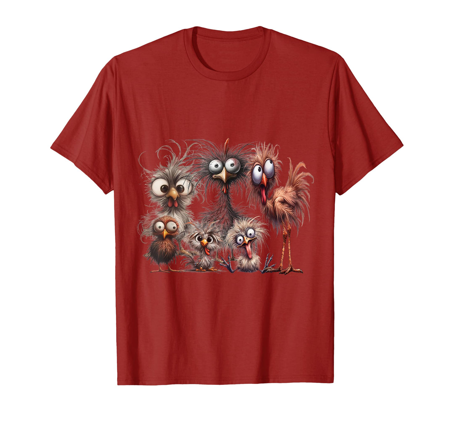 Funny Chicken Lovers - Crazy Chicken Family Matching Eagerly Funny Chicken Art T-Shirt - Unisex, Black, Small, Short Sleeve, T-Shirt