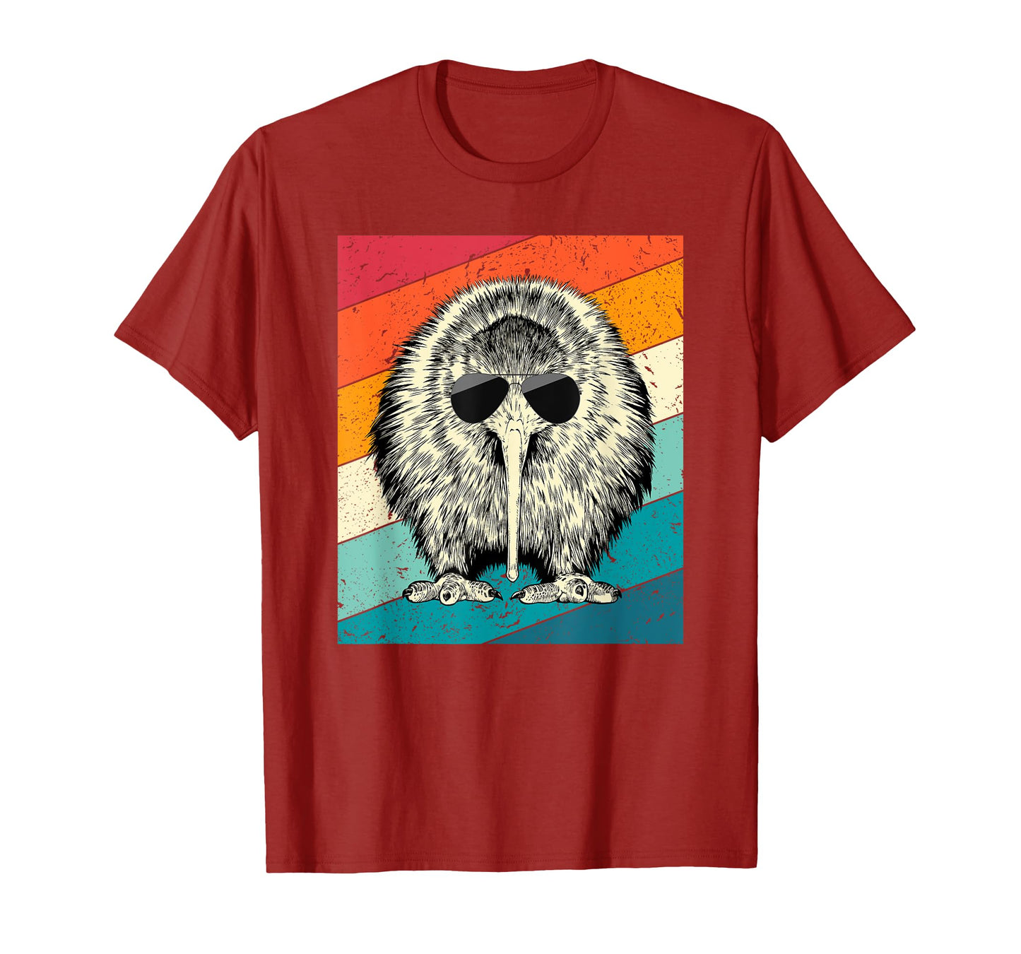 Retro Vintage Kiwi Bird with Sunglasses Animal Lovers T-Shirt