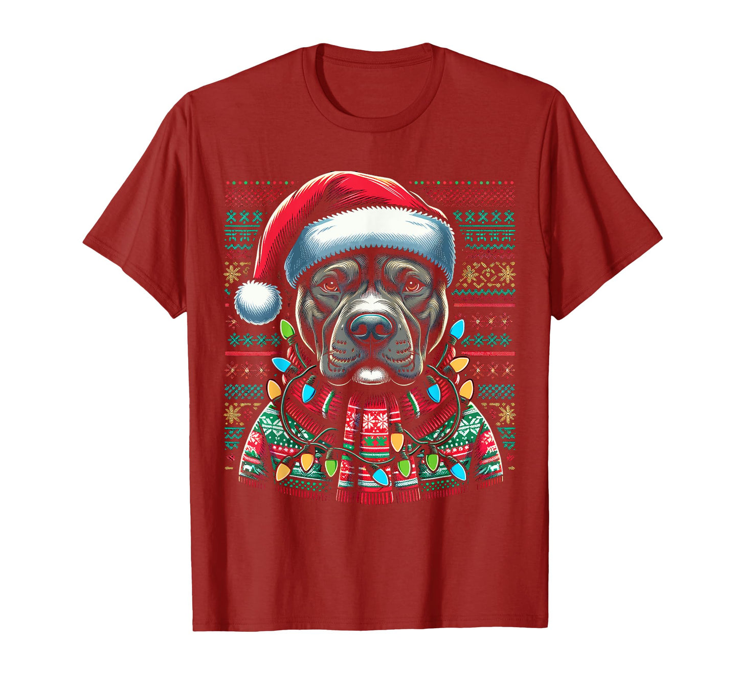 Christmas Pit bull Xmas Pit Bull Mom Dog Lover Santa Womens T-Shirt