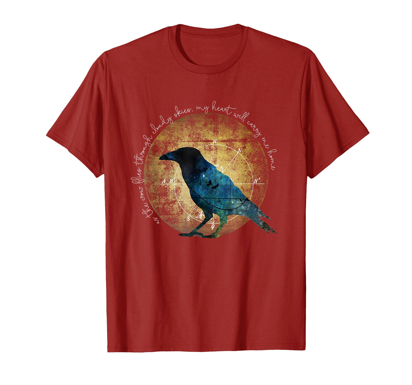 Crow Shirt - As the Crow Flies - Crow Raven Moon Art T-Shirt T-Shirt