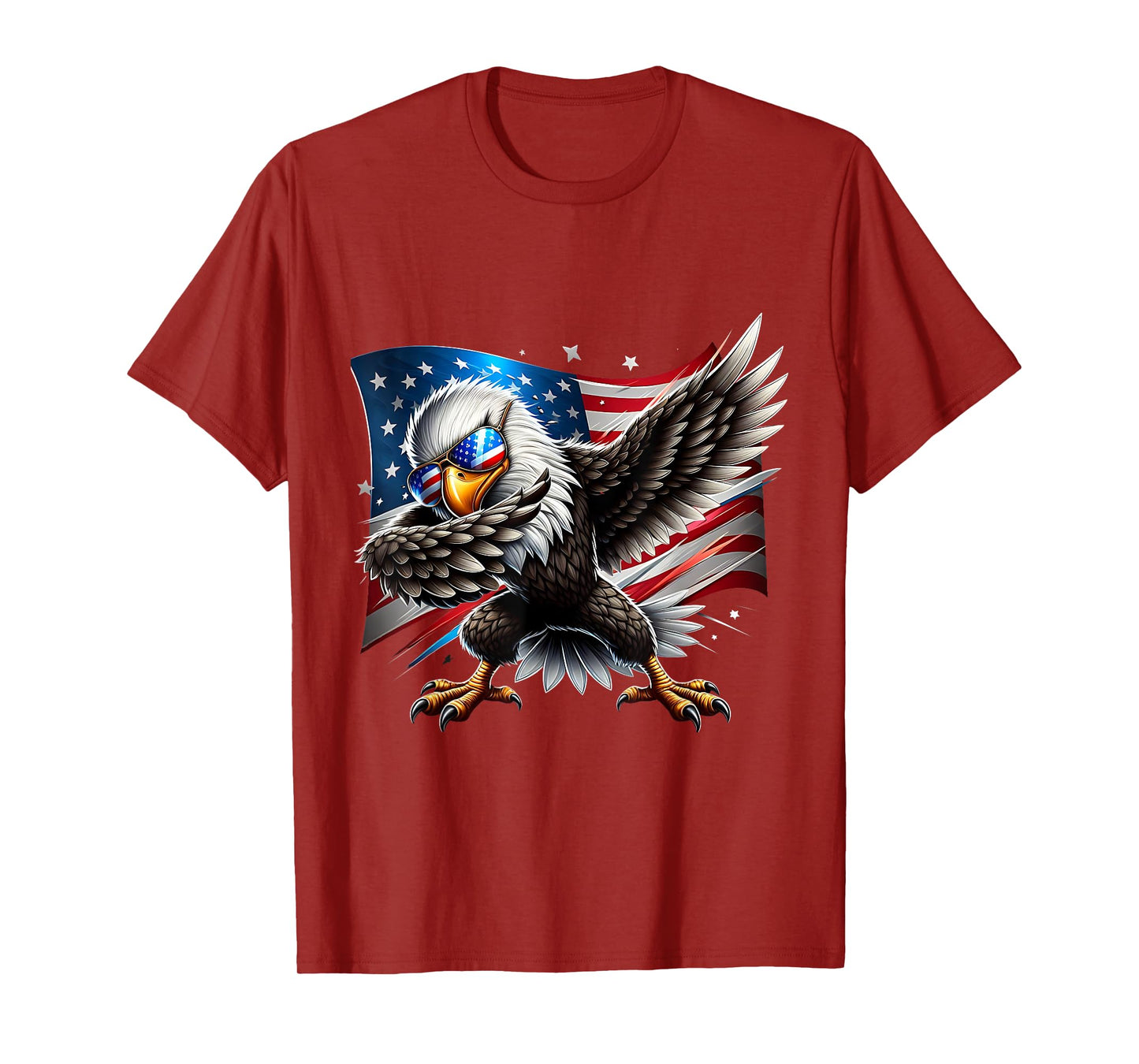 Funny Patriotic Dab American Flag Bald Eagle 4th of July USA T-Shirt