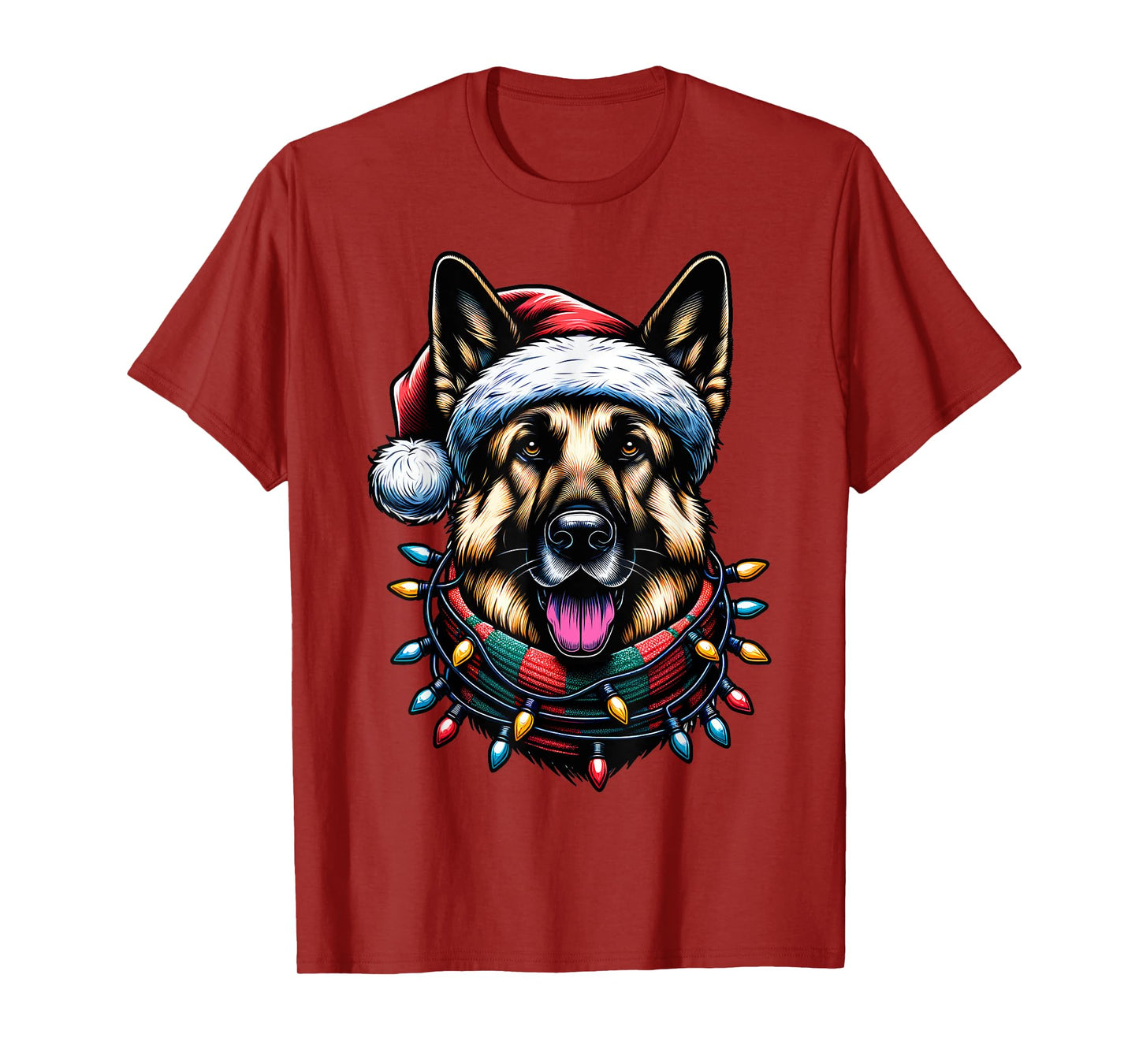 Christmas German Shepherd Xmas Shepherd Mom Dog Lover Womens T-Shirt