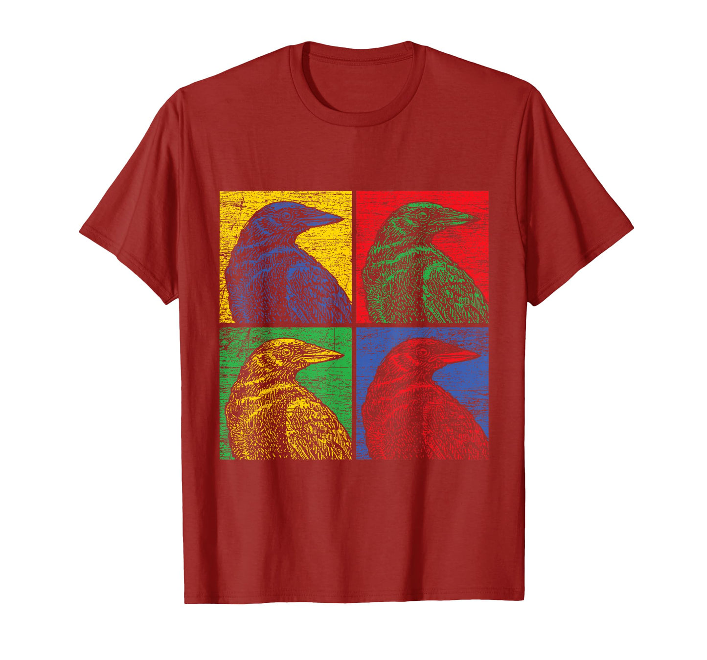 Crow Pop Art T-Shirt Vintage Raven Bird Lover T-Shirt