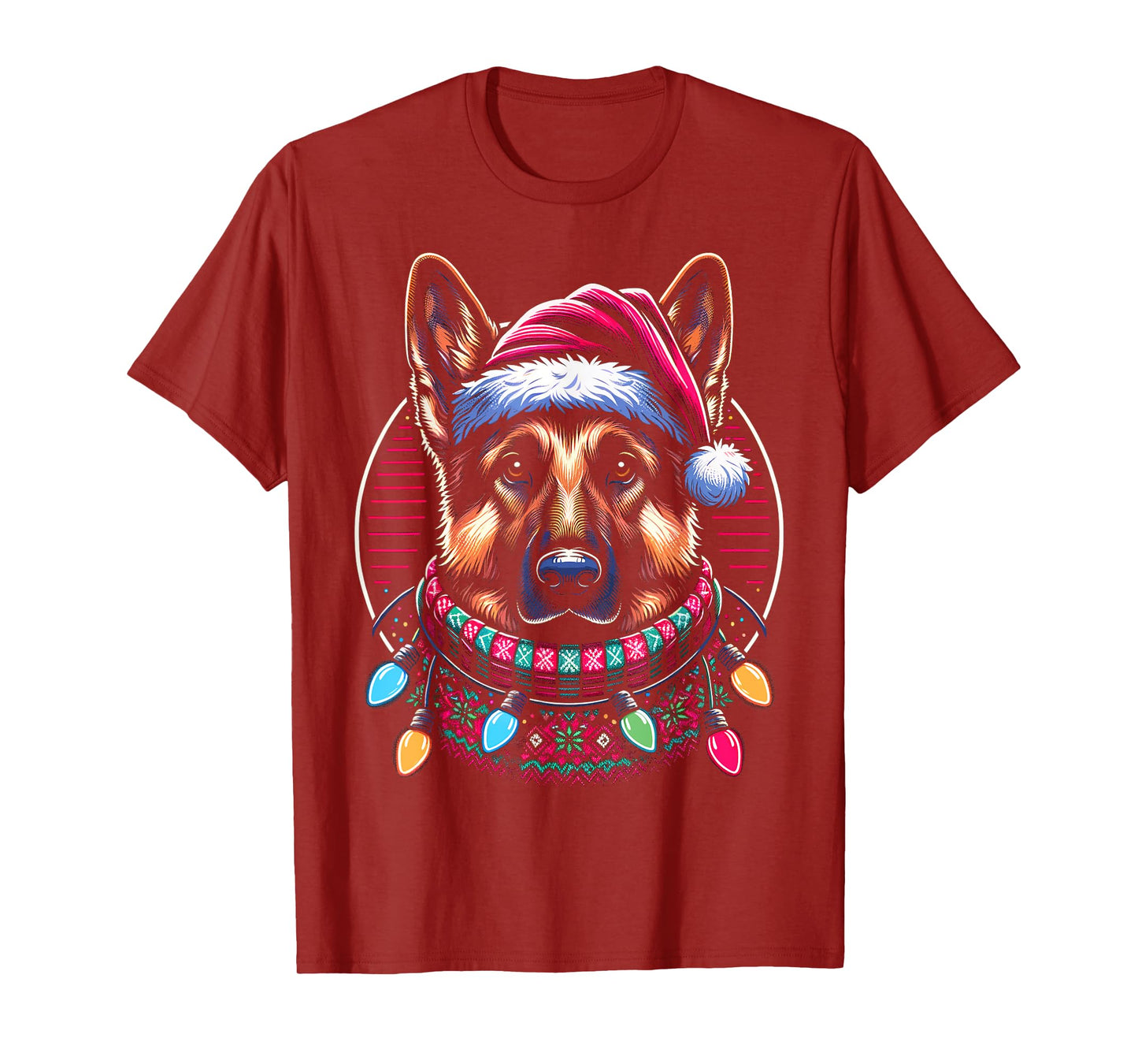 Christmas German Shepherd Xmas Shepherd Mom Dog Lover Womens T-Shirt