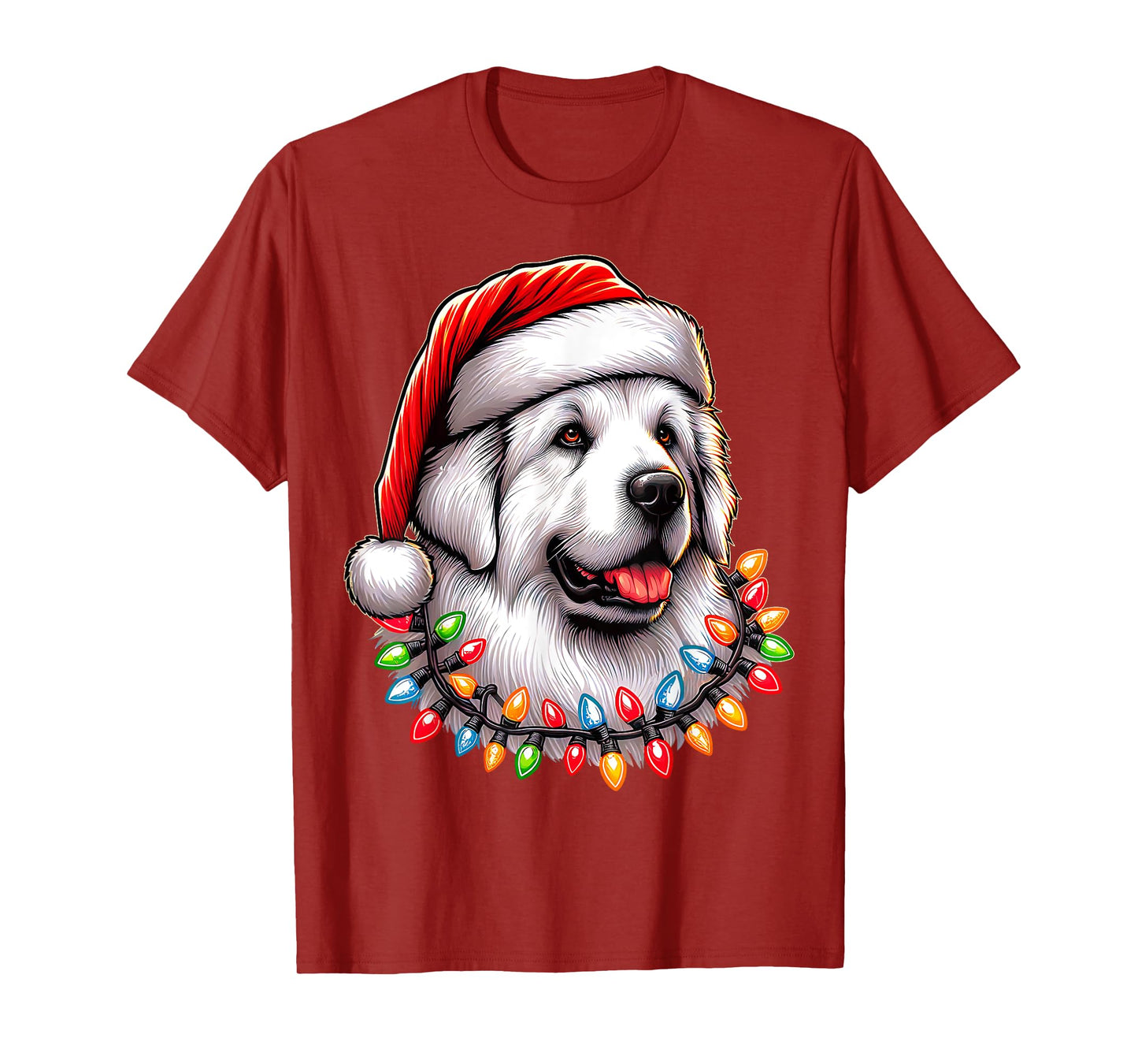 Great Pyrenees Dog Christmas Hat Xmas T-Shirt