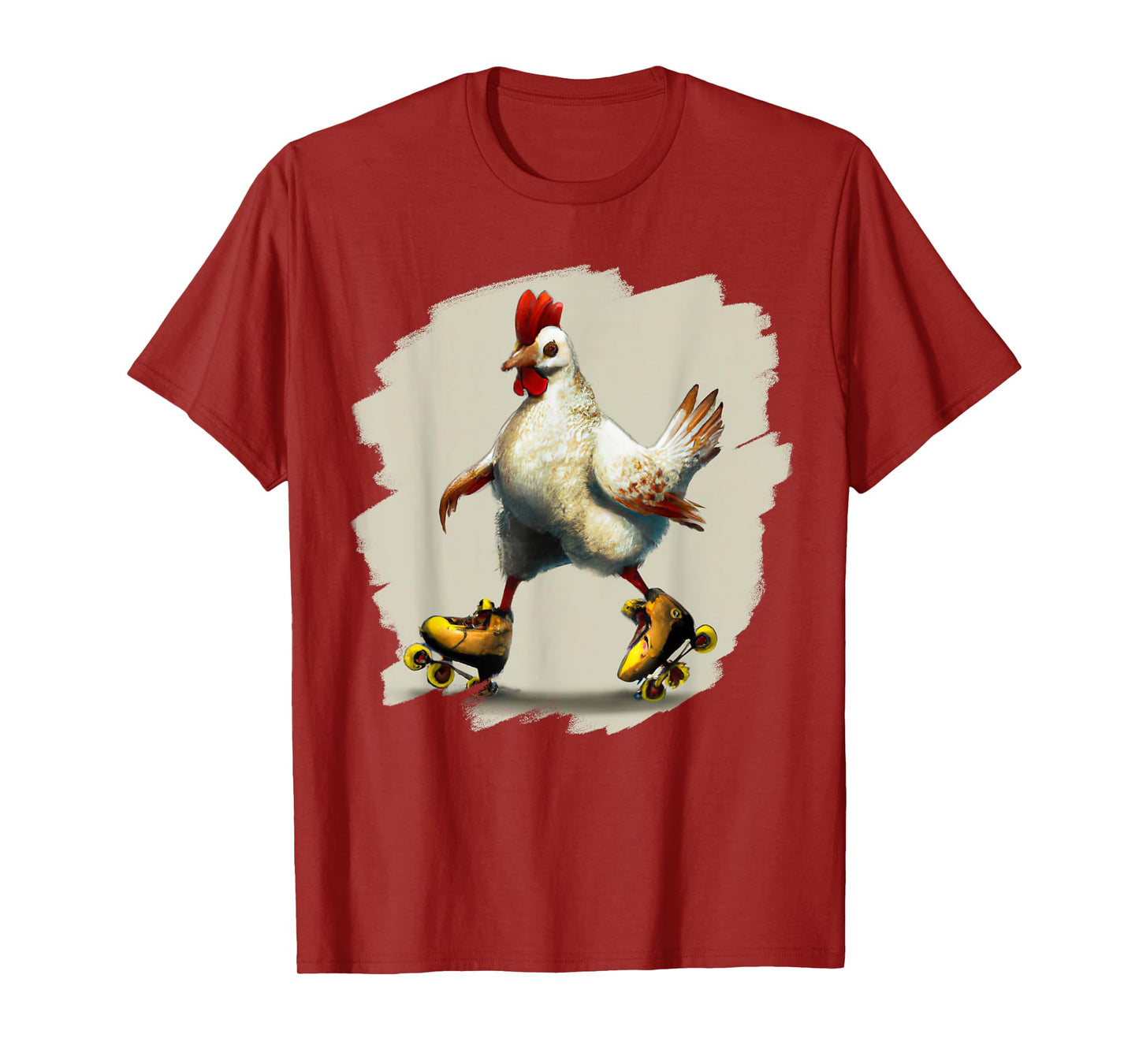 Funny Chicken Roller Skates Farm Animal Skating Roller Derby T-Shirt