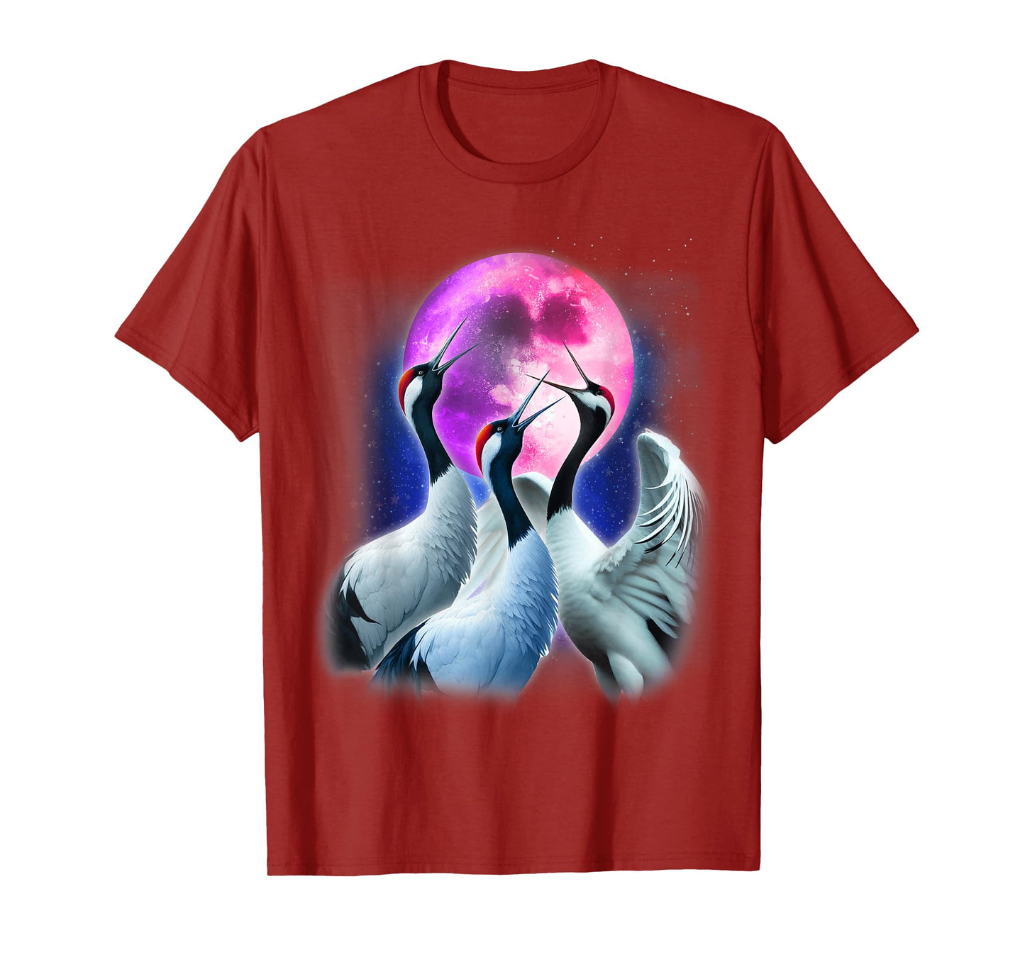 3 Whooping Crane Howling At The Moon Funny Crane Bird Lover T-Shirt