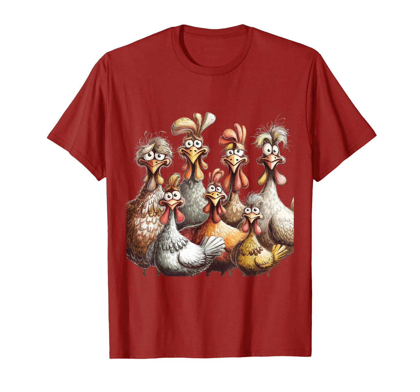 Colorful Funny Chicken Art, Crazy Chicken Family T-Shirt