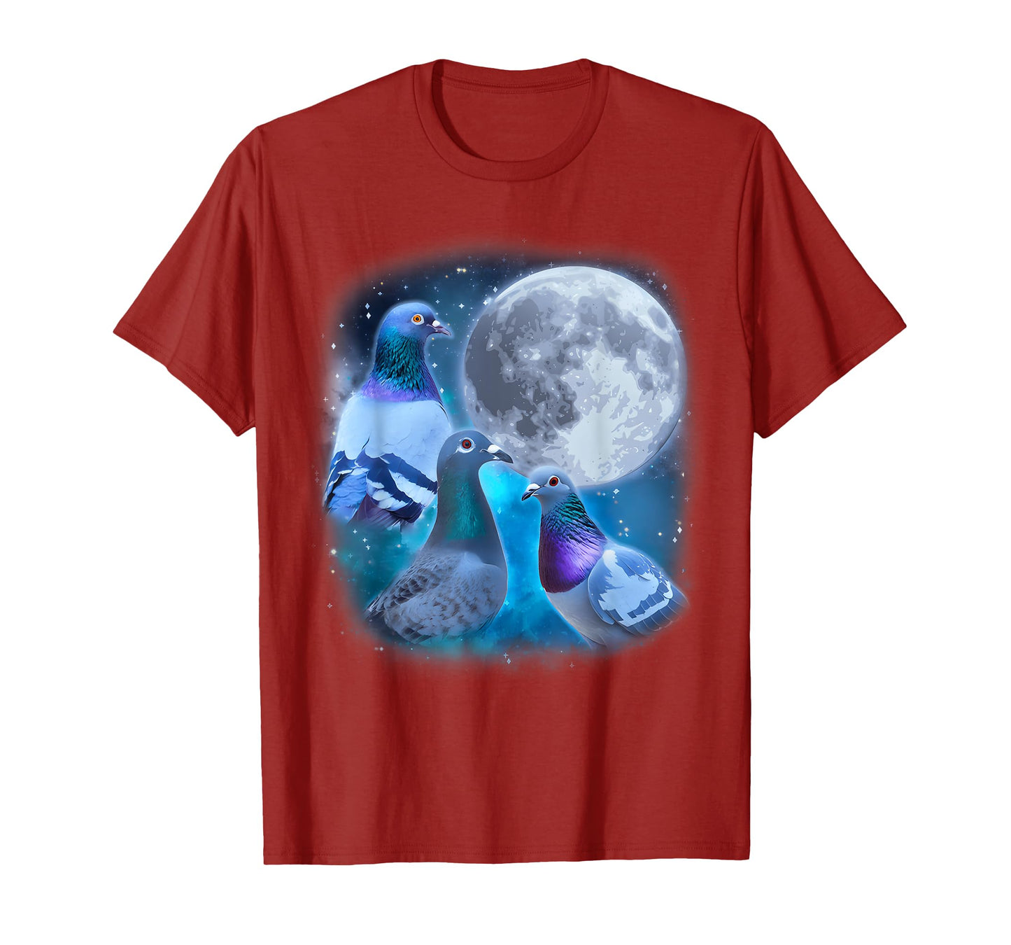 Funny Pigeons Howling at the Moon - Funny Pigeon meme T-Shirt