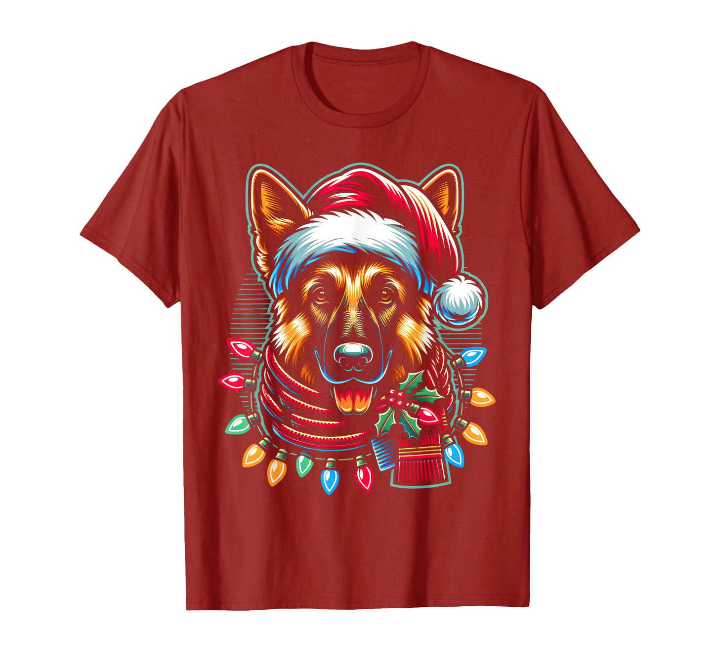 Christmas German Shepherd Xmas Shepherd Mom Dog Lover Womens T-Shirt