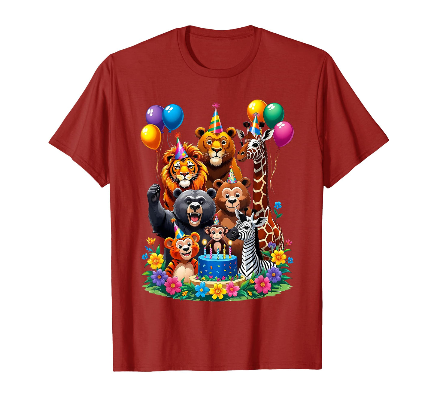 Kids Zoo Animal Birthday Party Outfit Toddler Girl Boy 6-8 T-Shirt